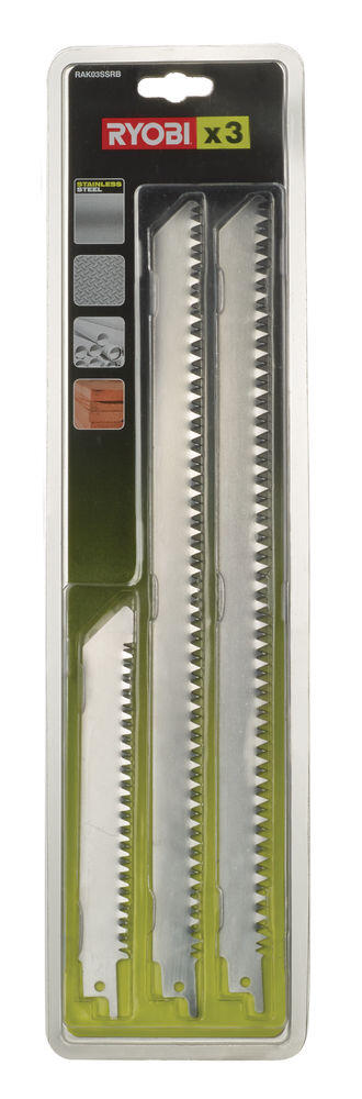 Lames Universelles Ryobi RAK03SSRB Pour Scie Droite – Bois, Plastique, Métal (lot De 3)
