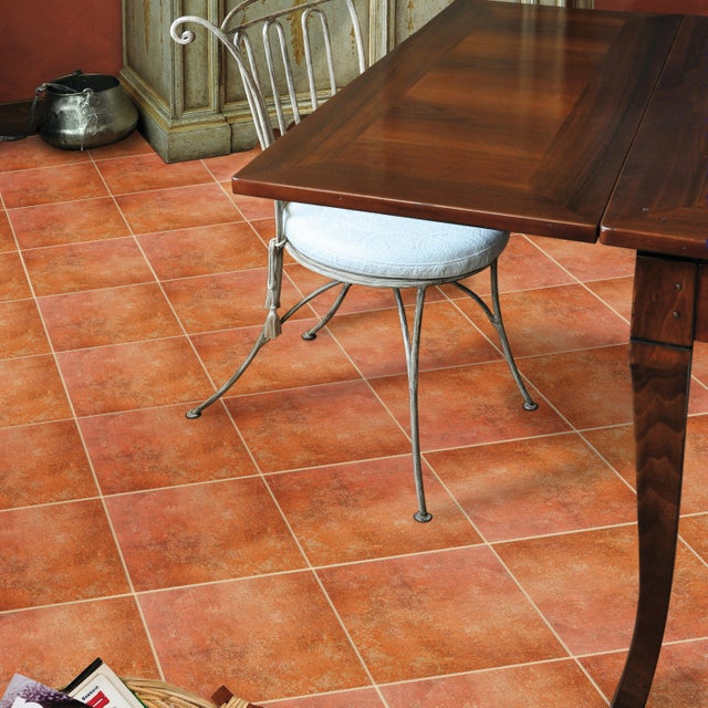 Piastrella da pavimento e rivestimento interno in gres porcellanato 31 x 31 cm non rettificato rosso opaco Iris R10 traffico intenso (pei 4/5) Sp. 7 mm