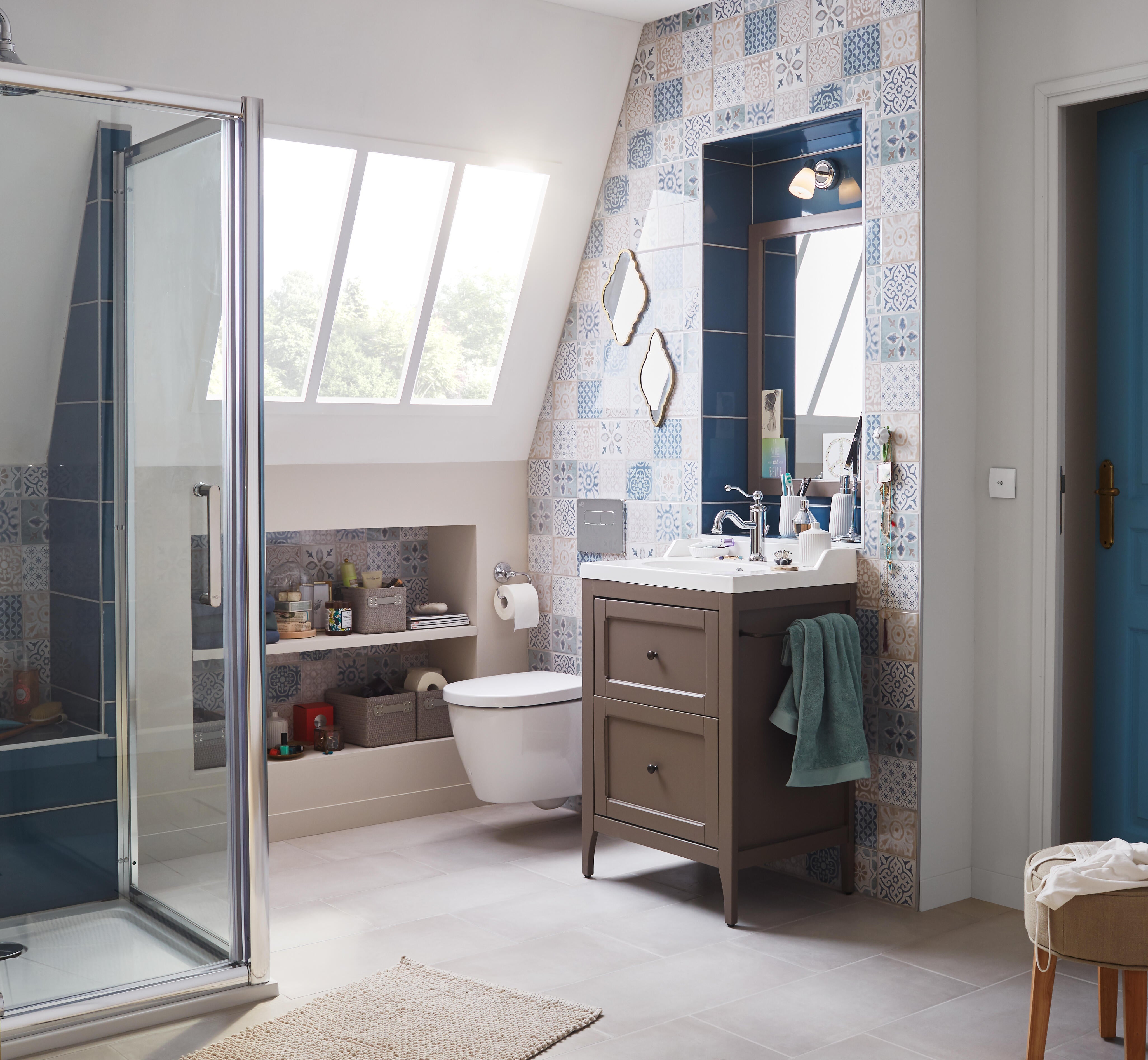 Porta doccia battente Quad, L 90.5 cm x H 190 cm x SP 6 mm, profilo argento - 3