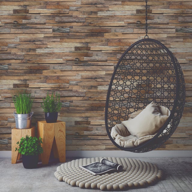 Papier peint intissé Planche de bois marron