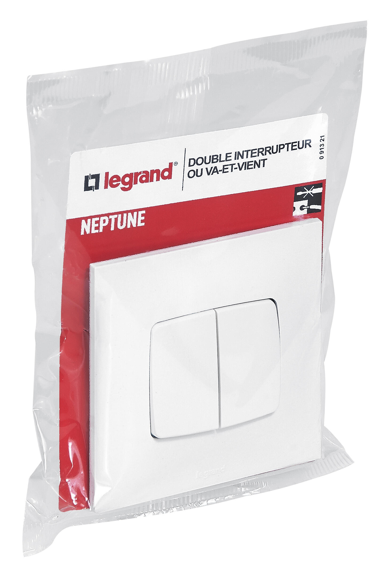 Double interrupteur va-et-vient complet, LEGRAND Neptune, blanc - 5