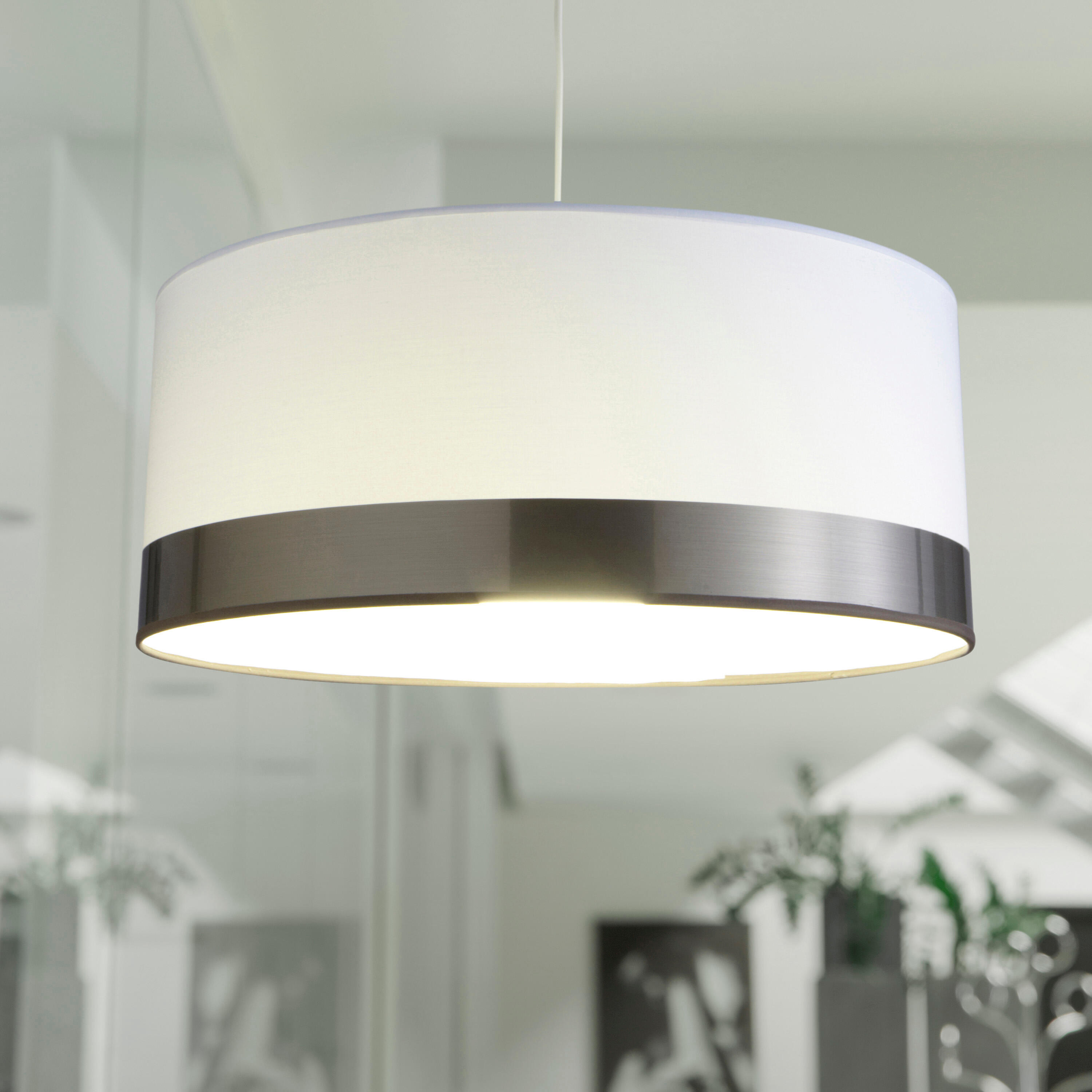 Suspension Silver, polyester, blanc, Diam.48 cm, E27 - 4