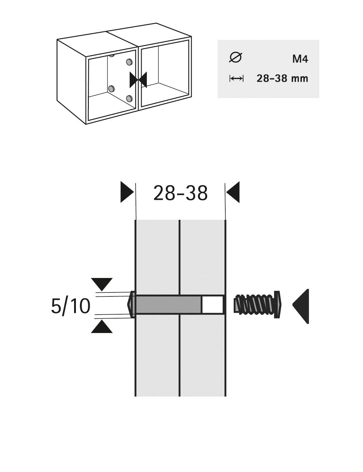 Lot de 10 vis d'assemblage acier nickelé HETTICH, l. 28mm à 38 mm - 2
