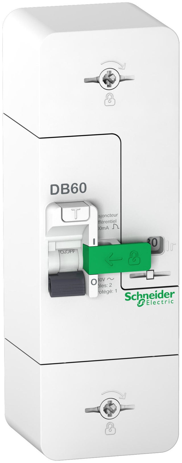 Disjoncteur de branchement 15/30/45A 500mA instantané Resi9, SCHNEIDER ELECTRIC