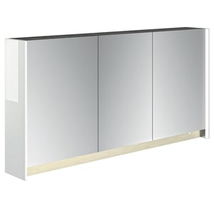 Armoire de toilette lumineuse Egerie  l. 130 cm H. 66 cm P. 18 cm Blanc Brillant