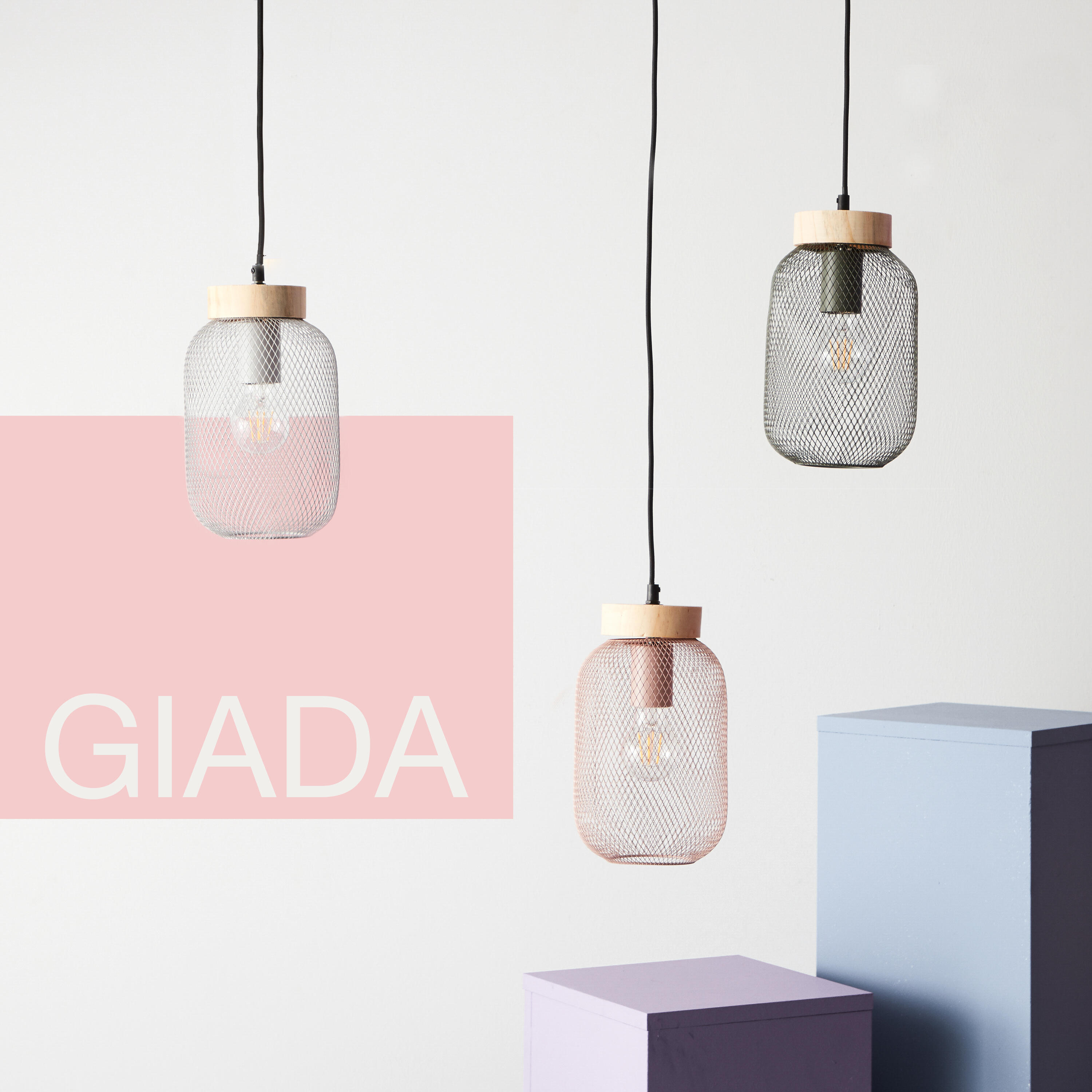 Suspension Giada fer, gris, Diam.16 cm, E27 - 5