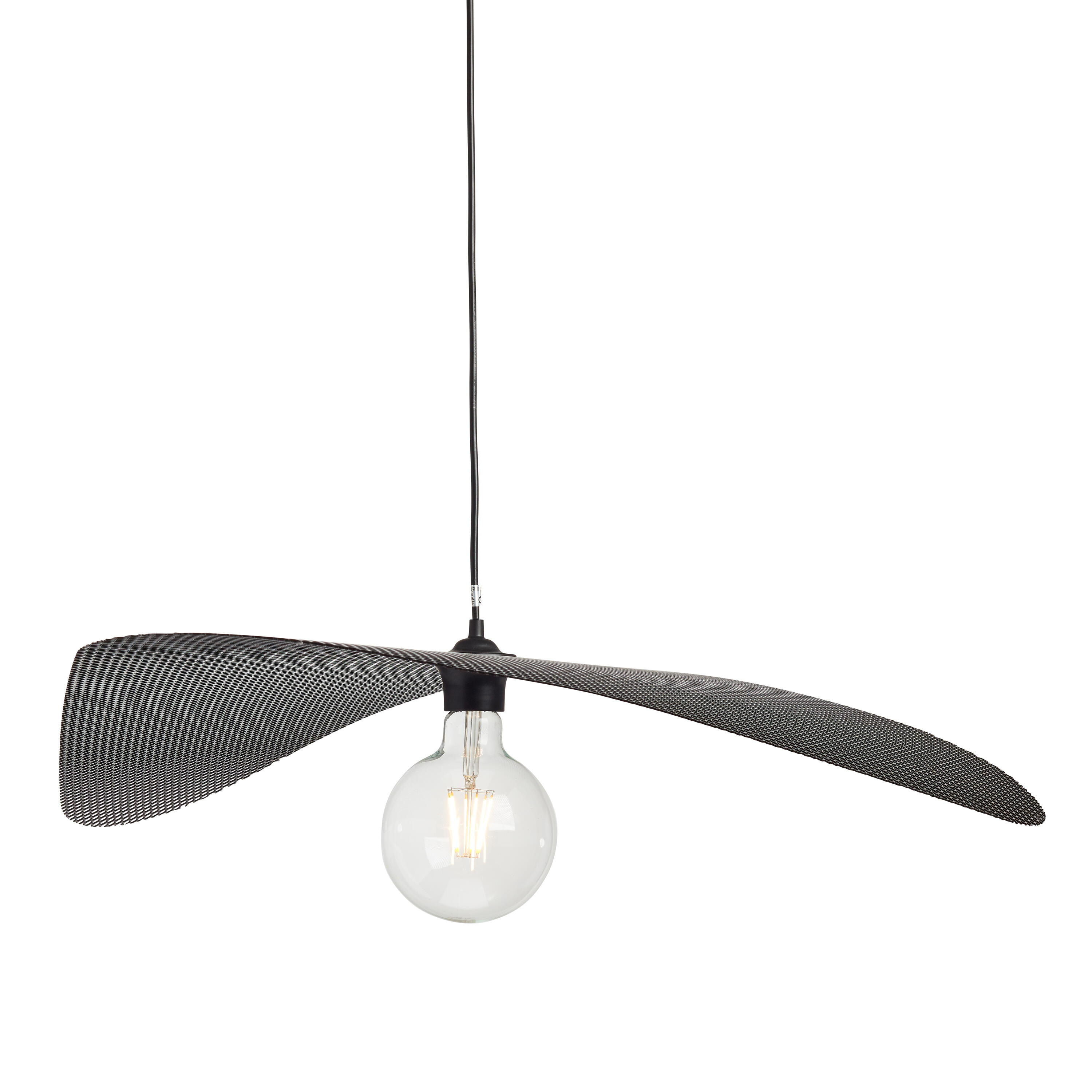 Suspension Voile acier, noir, l.77 cm, E27 - 5