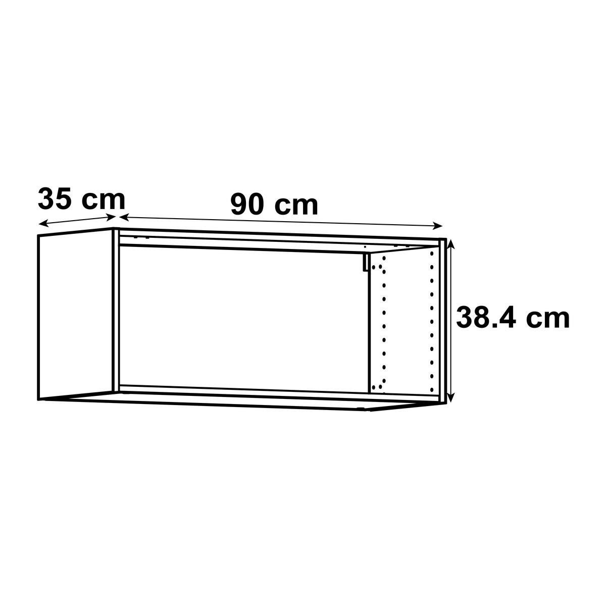 Caisson haut de cuisine DELINIA ID gris H.38.4 x l.90 x P.35 cm - 2