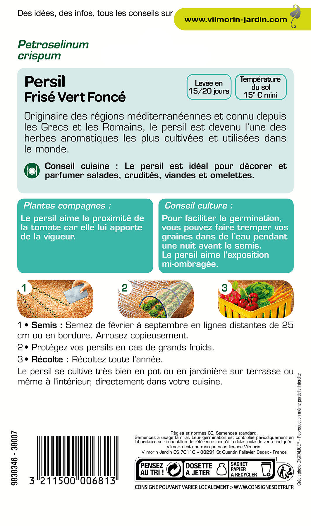 Graines de persil VILMORIN 5 g - 2