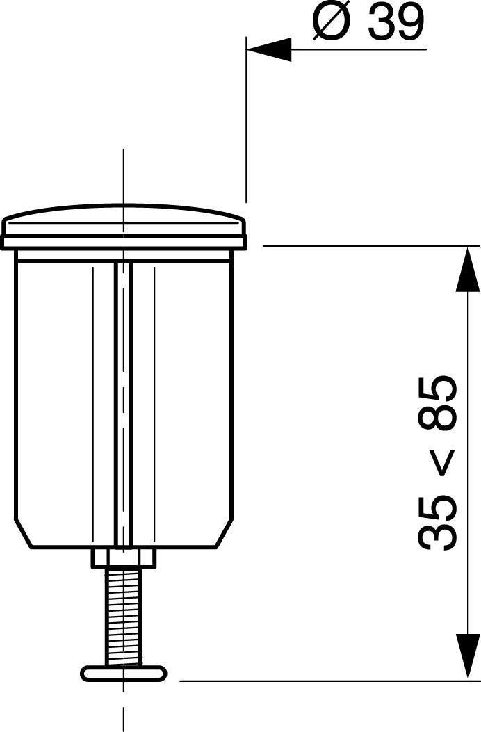 Bouchon clapet rentrant pour bonde de lavabo a tirette d39, WIRQUIN - 2