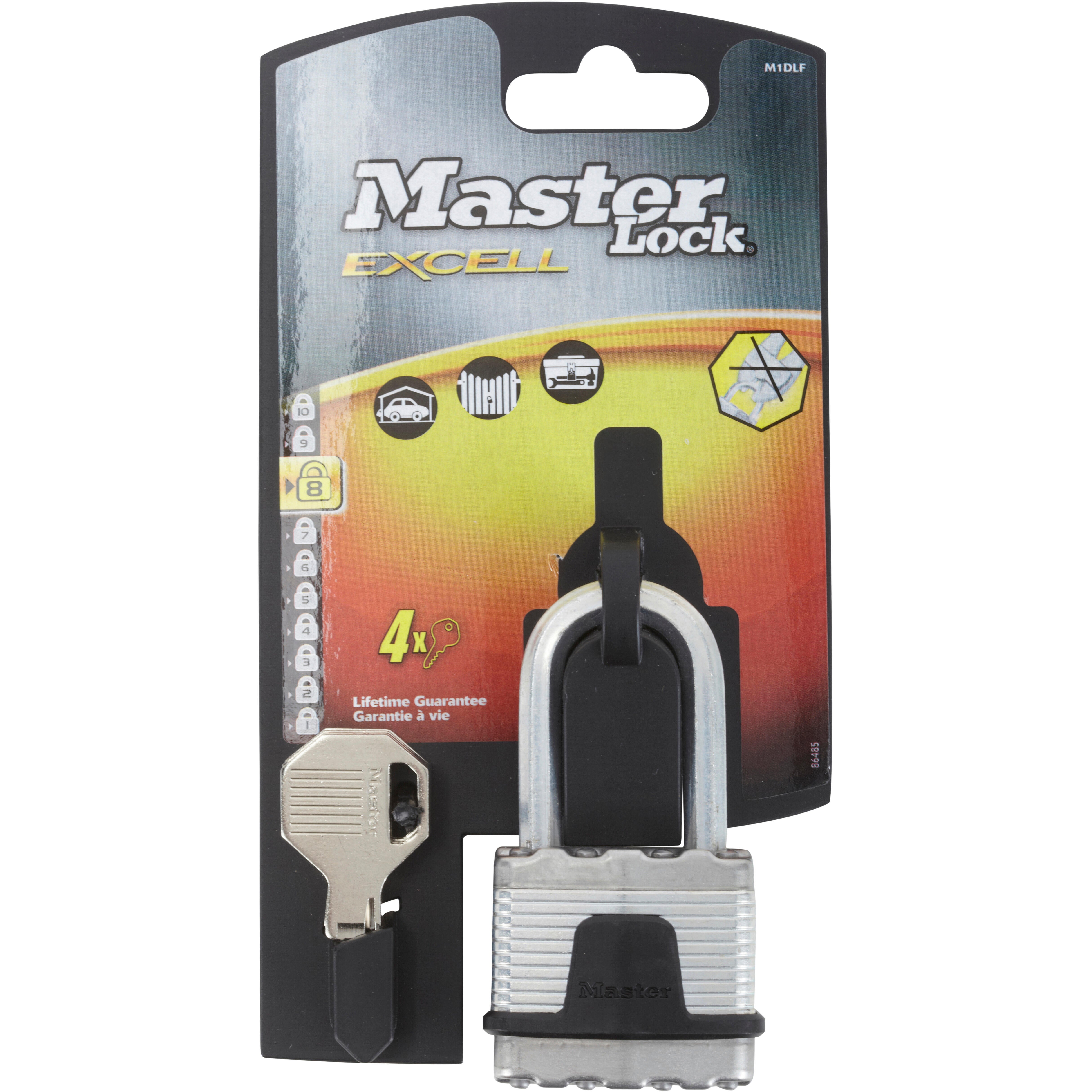 Cadenas avec clé MASTER LOCK acier laminé, l.45 mm - 10