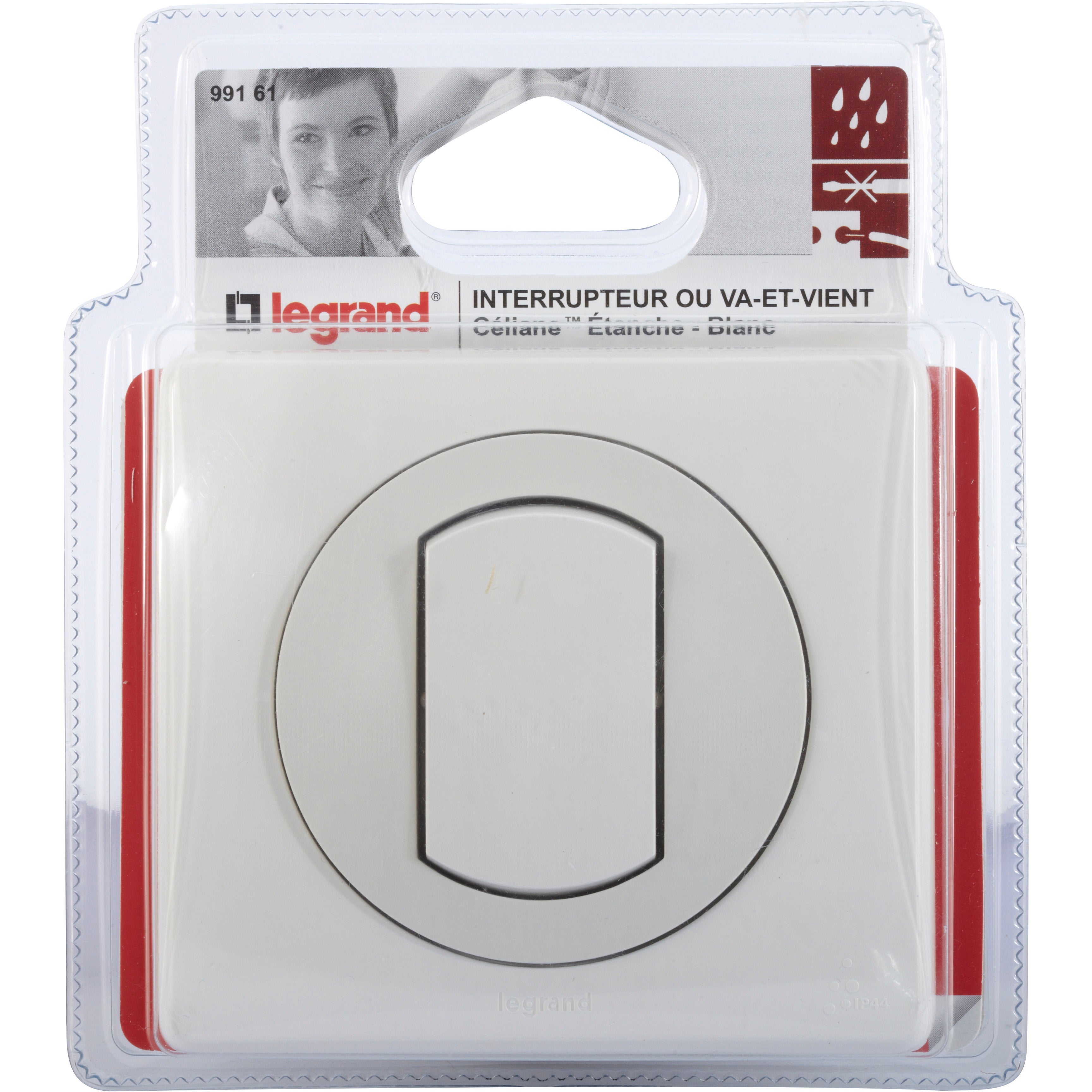 Interrupteur va-et-vient étanche complet, LEGRAND Céliane, blanc - 2