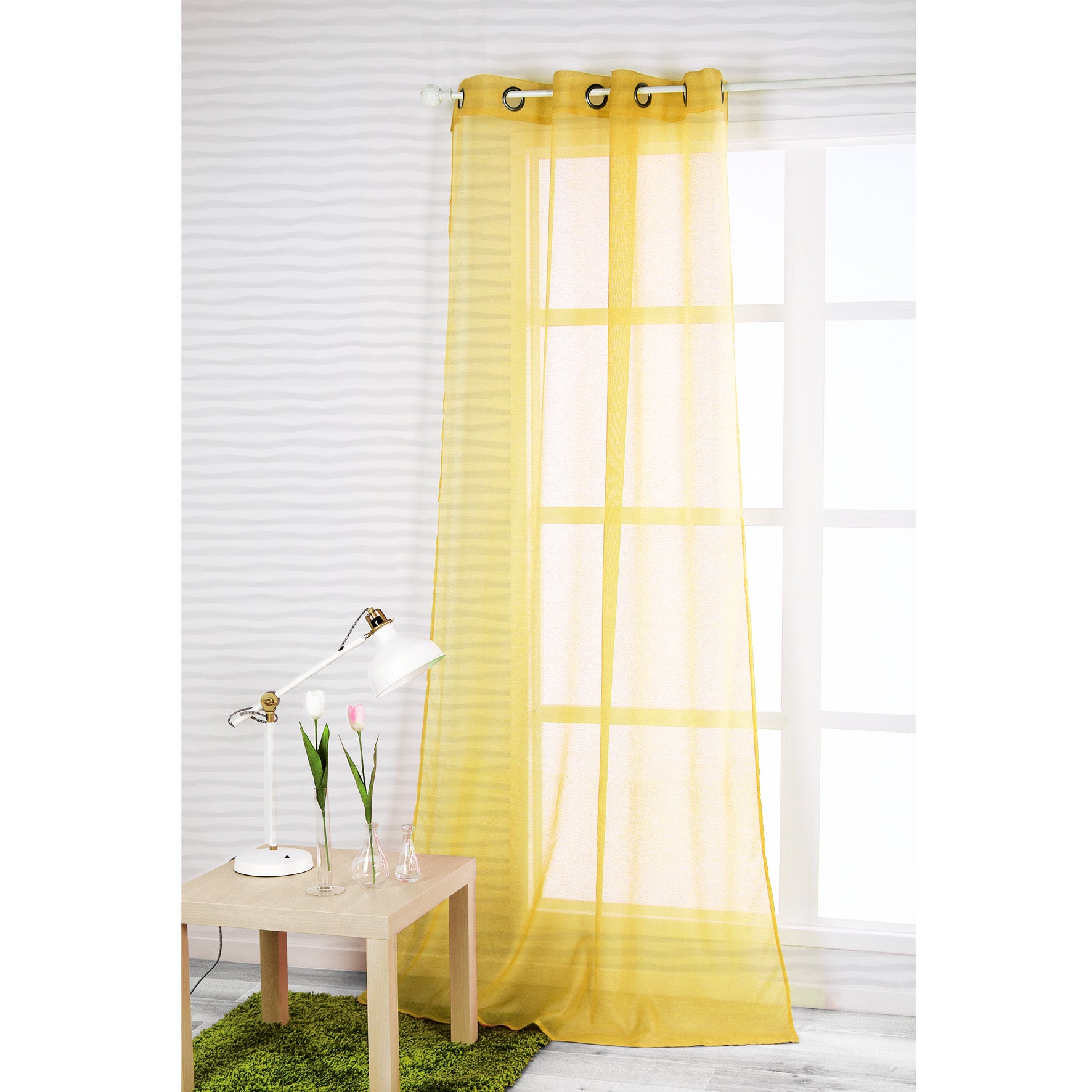 Voilage tamisant, Dolly, jaune H.240 x l.140 cm - 2