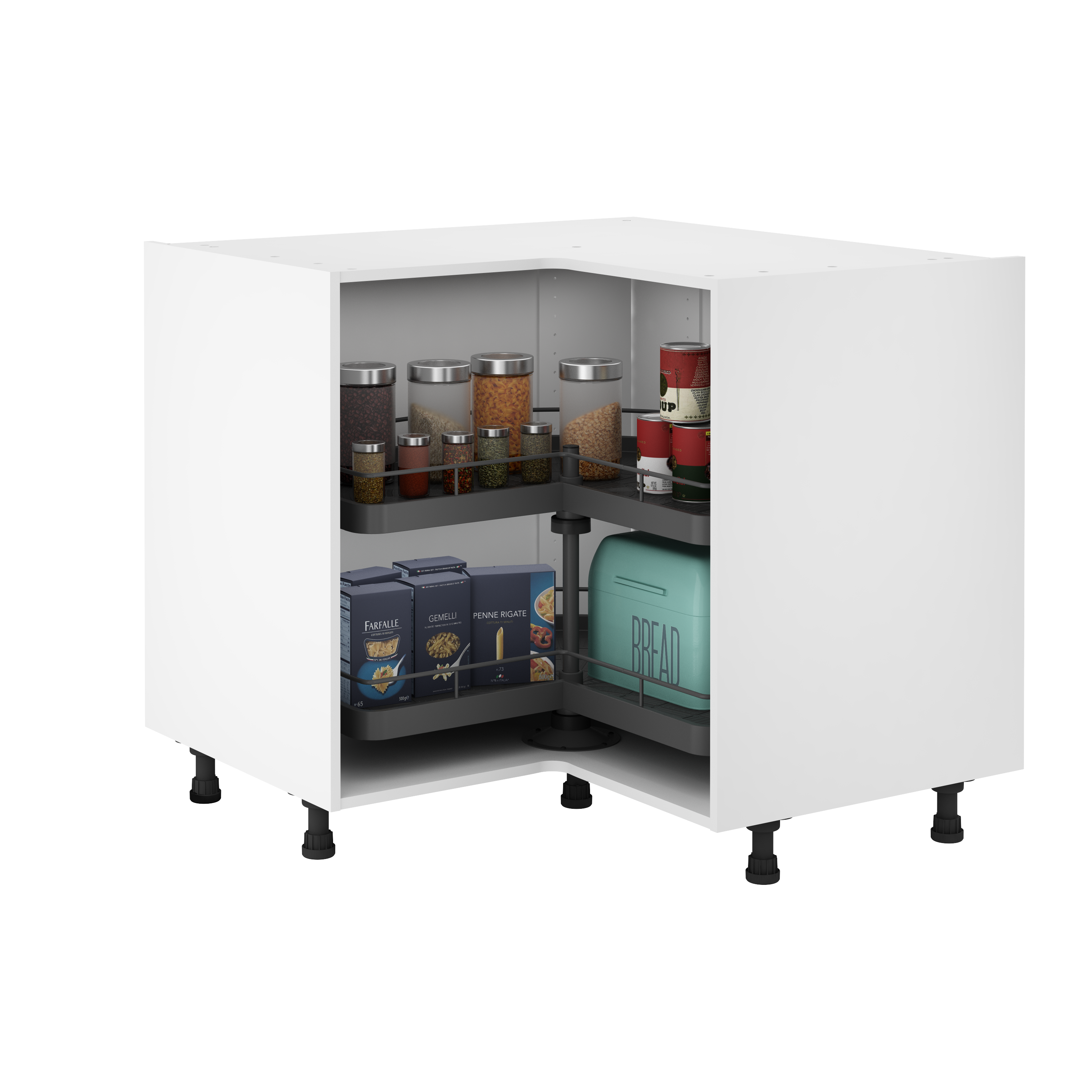 Organizador giratorio ángulo bajo de mueble de cocina DELINIA ID 112x112x76.8 cm - 6