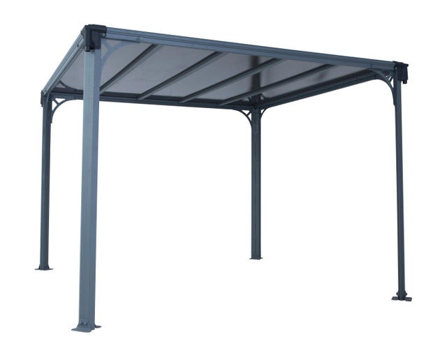 Pergolato e pergola Milano in alluminio struttura grigio L 309 x P 309 x H 225 cm