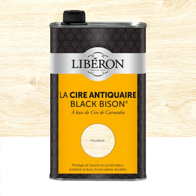 Cire meuble (hors cuisine) LIBÉRON, incolore Antiquaire black bison® satiné 0.5l