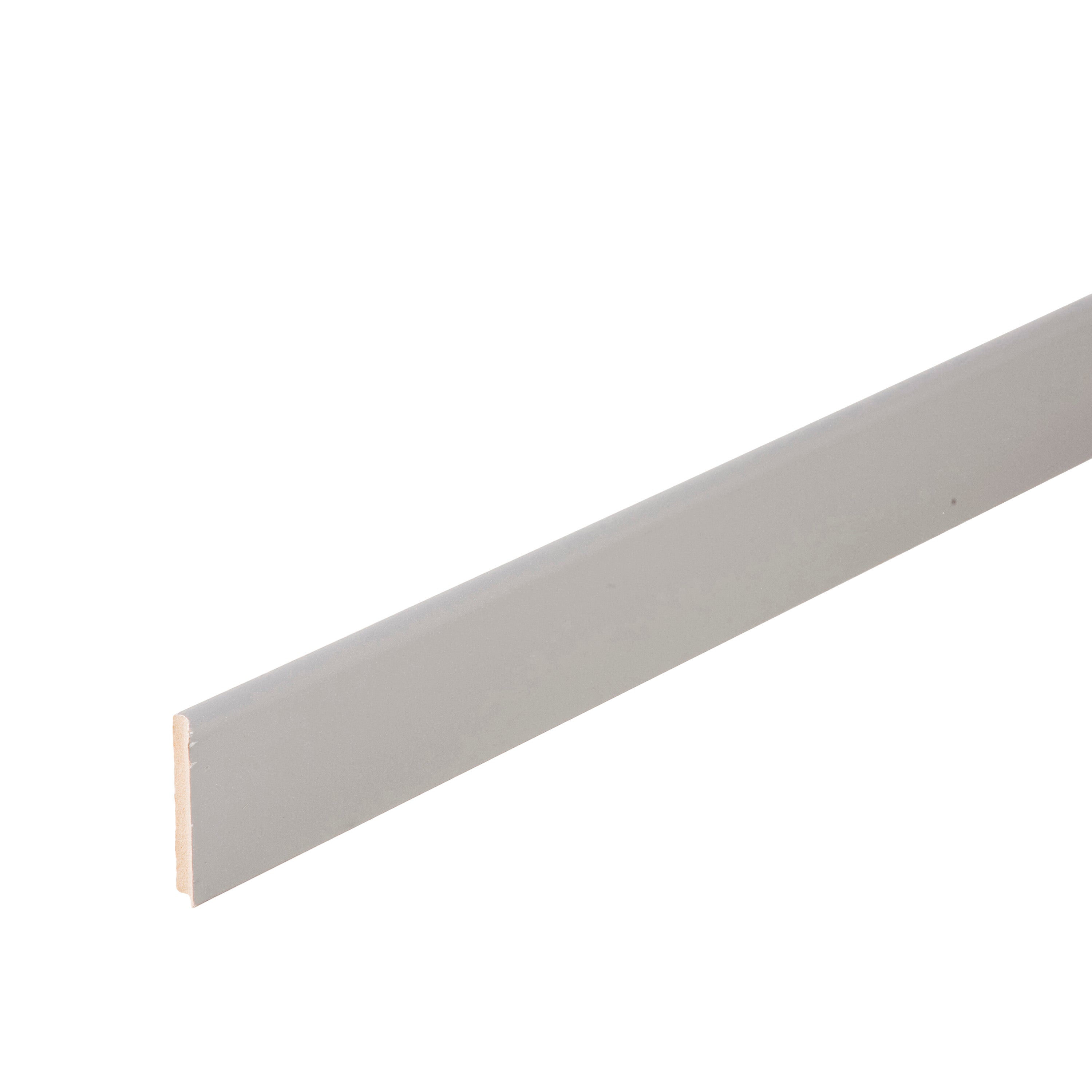 Plinthe médium (MDF) arrondie revêtu mélaminé gris galet 3, 10 x 70 mm, L.2.2 m - 4