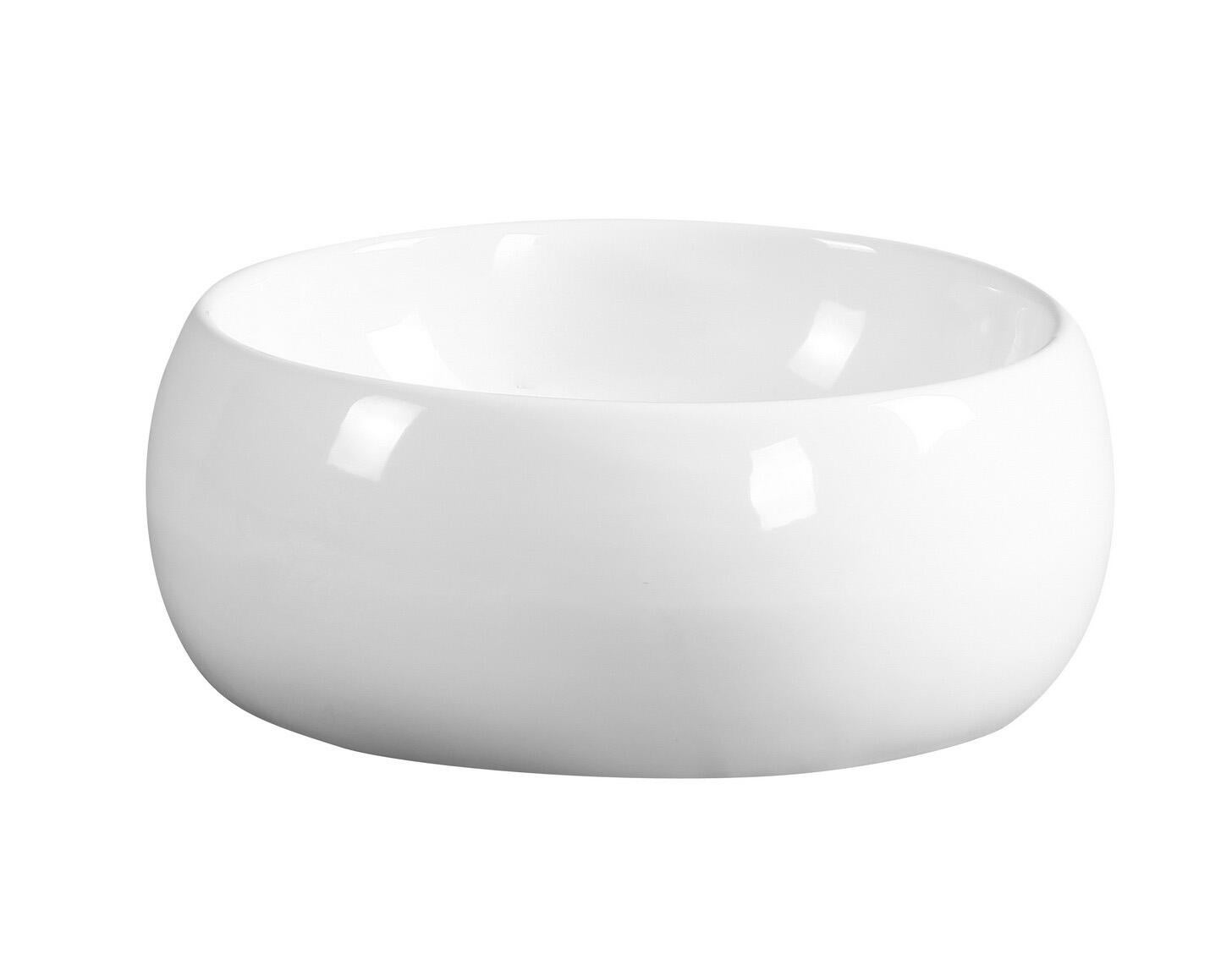 Vasque à poser céramique rond Lune Diam.40 cm blanc brillant - 3