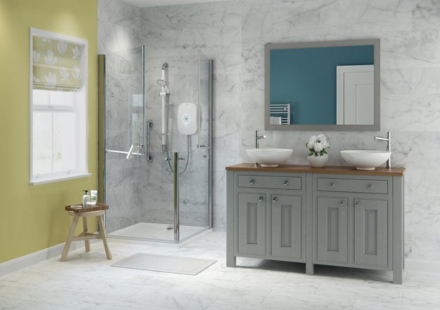 Paroi duo battante, angle carré, L.100 x l.100 cm, transparent, Ep.6 mm Larenco