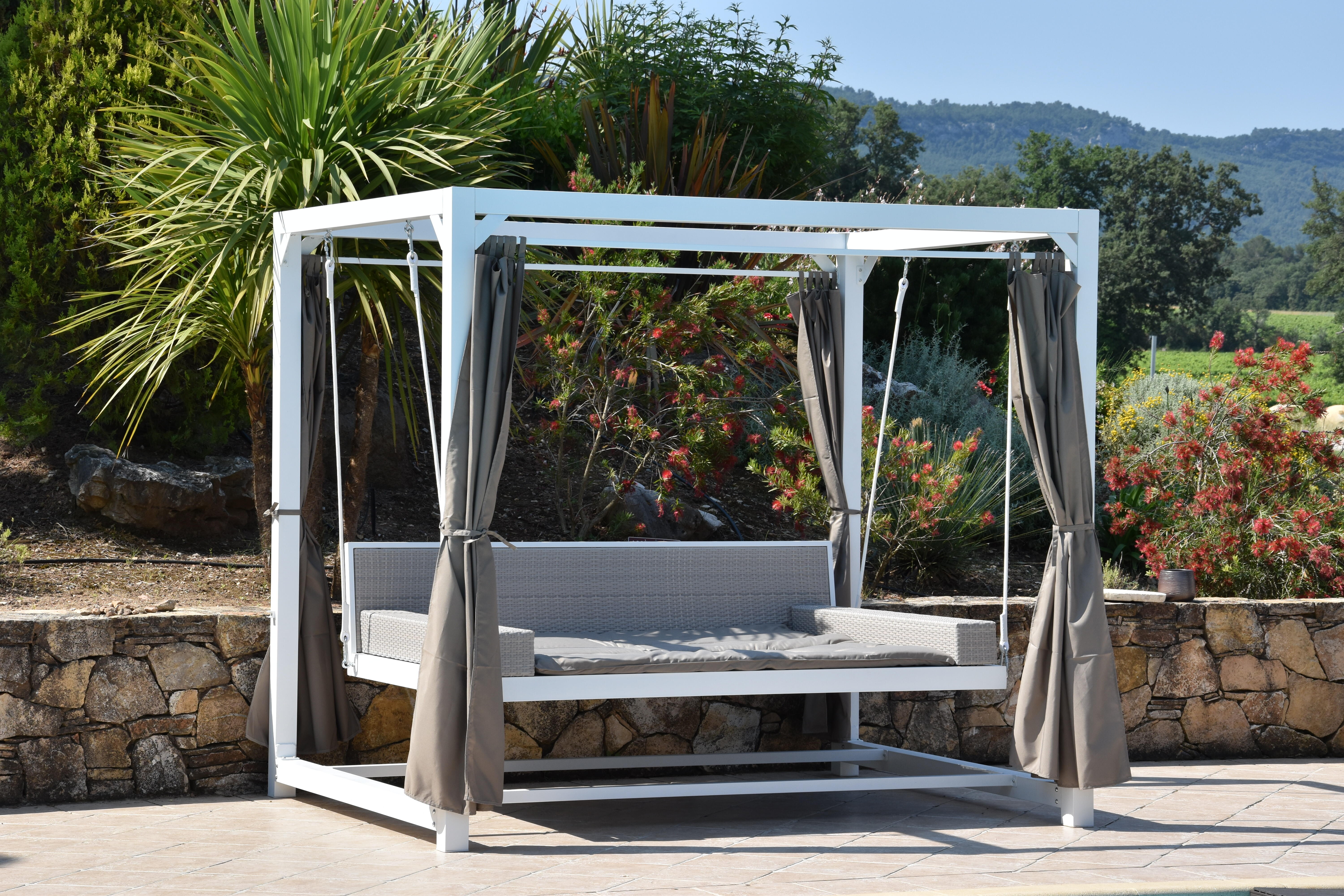Balancelle en acier blanc Deep l.236 x P.180 x H.210 cm - 2