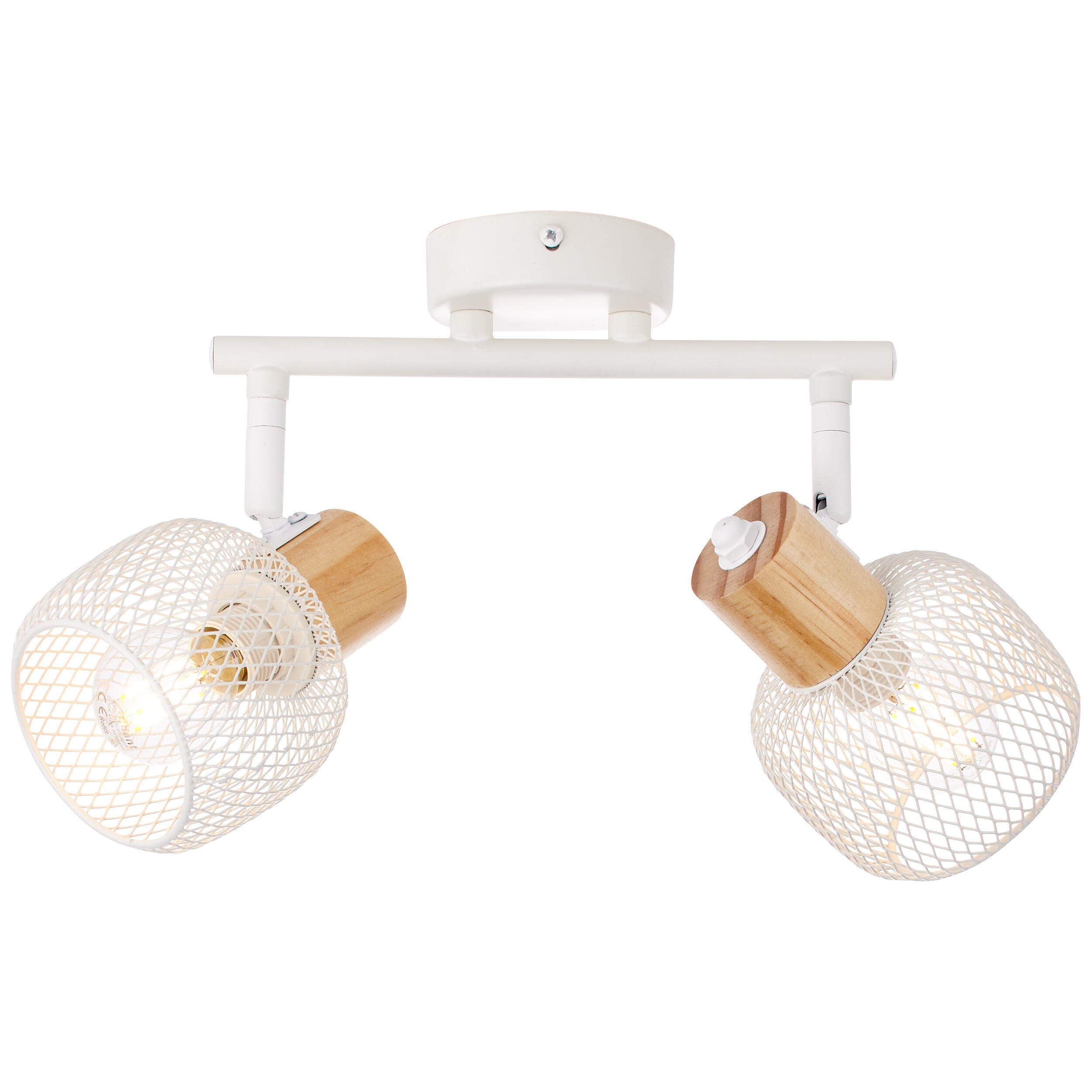 Rampe 2 spots, nature, acier e14, blanc max 25 W, BRILLIANT Giada - 4