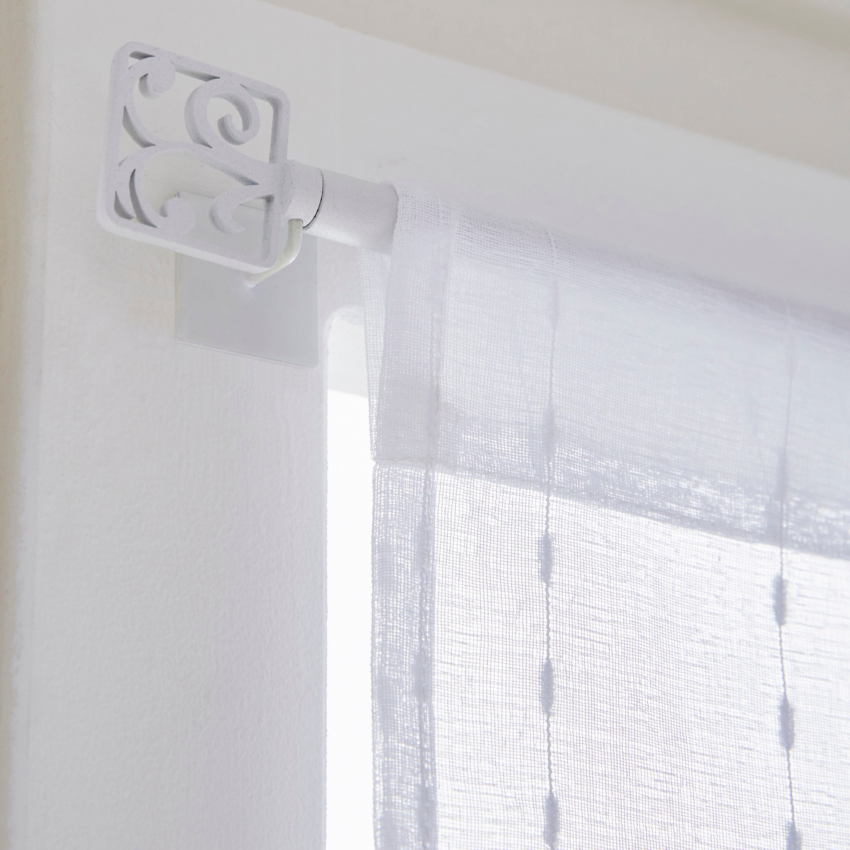 Barre de vitrage sans perçage blanc Cosy, L.38 - 70 cm, diam.10 mm, INSPIRE - 3