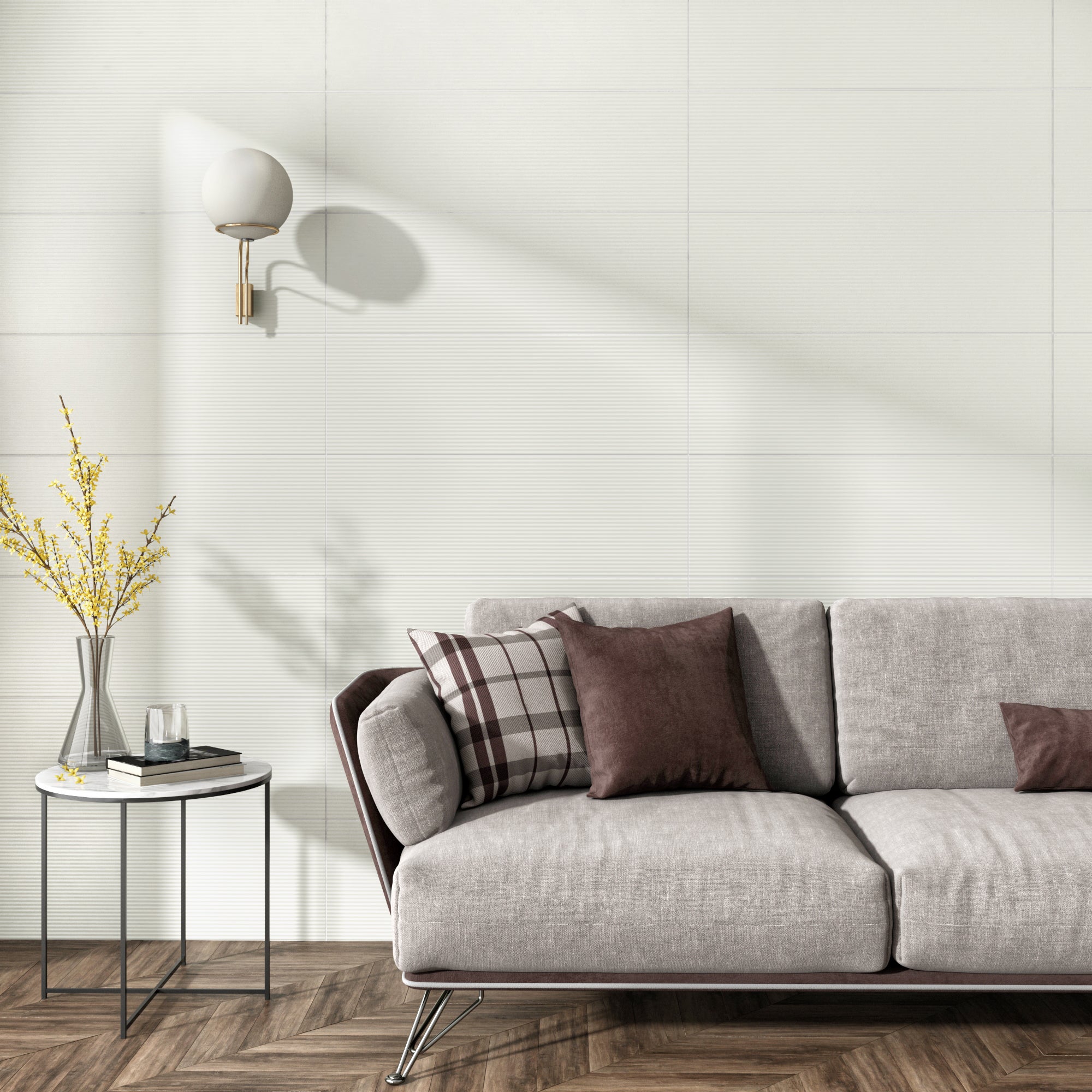 Carrelage mural crème ligne satiné l.30 x L.90 cm Botanic - 2