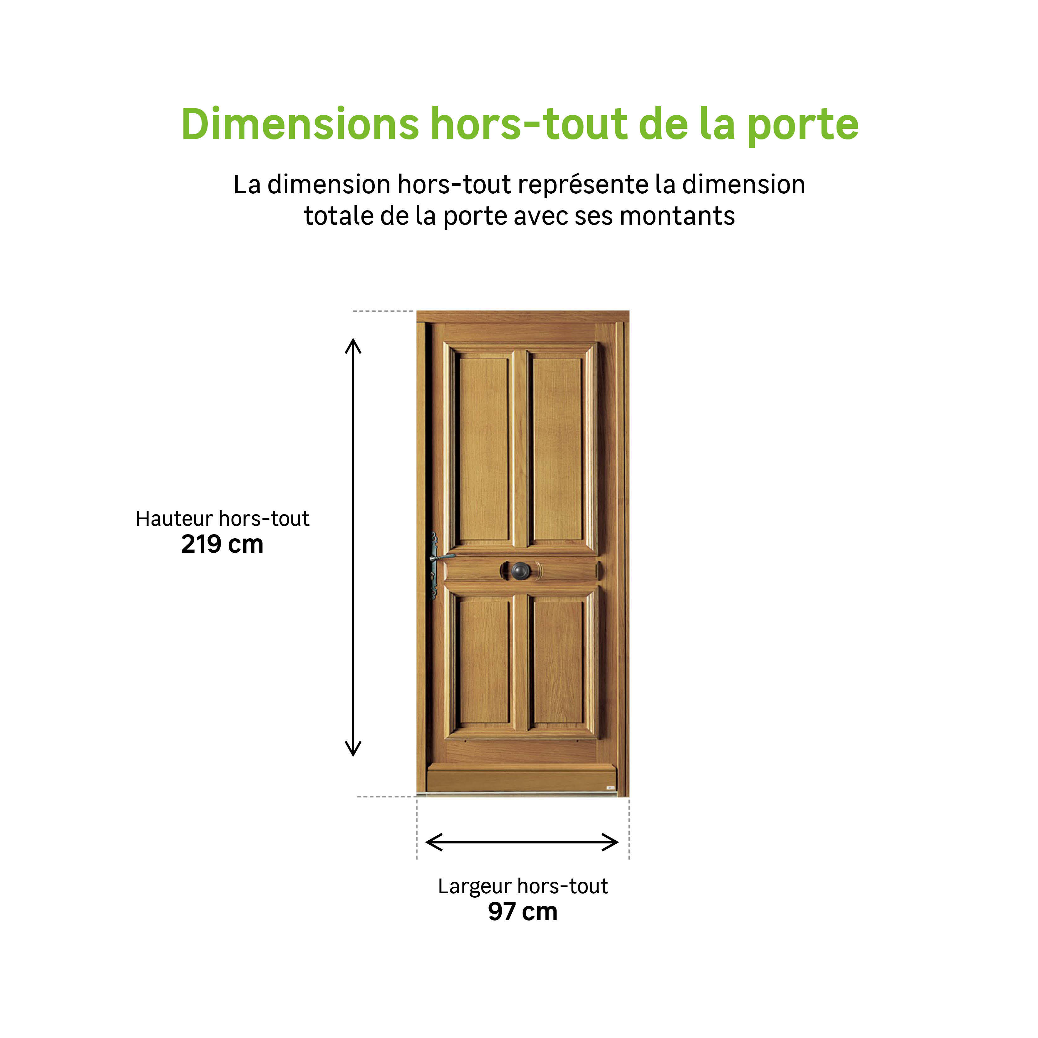 Porte d'entrée ODET 2 PVC à barillet 215 x 90 cm
