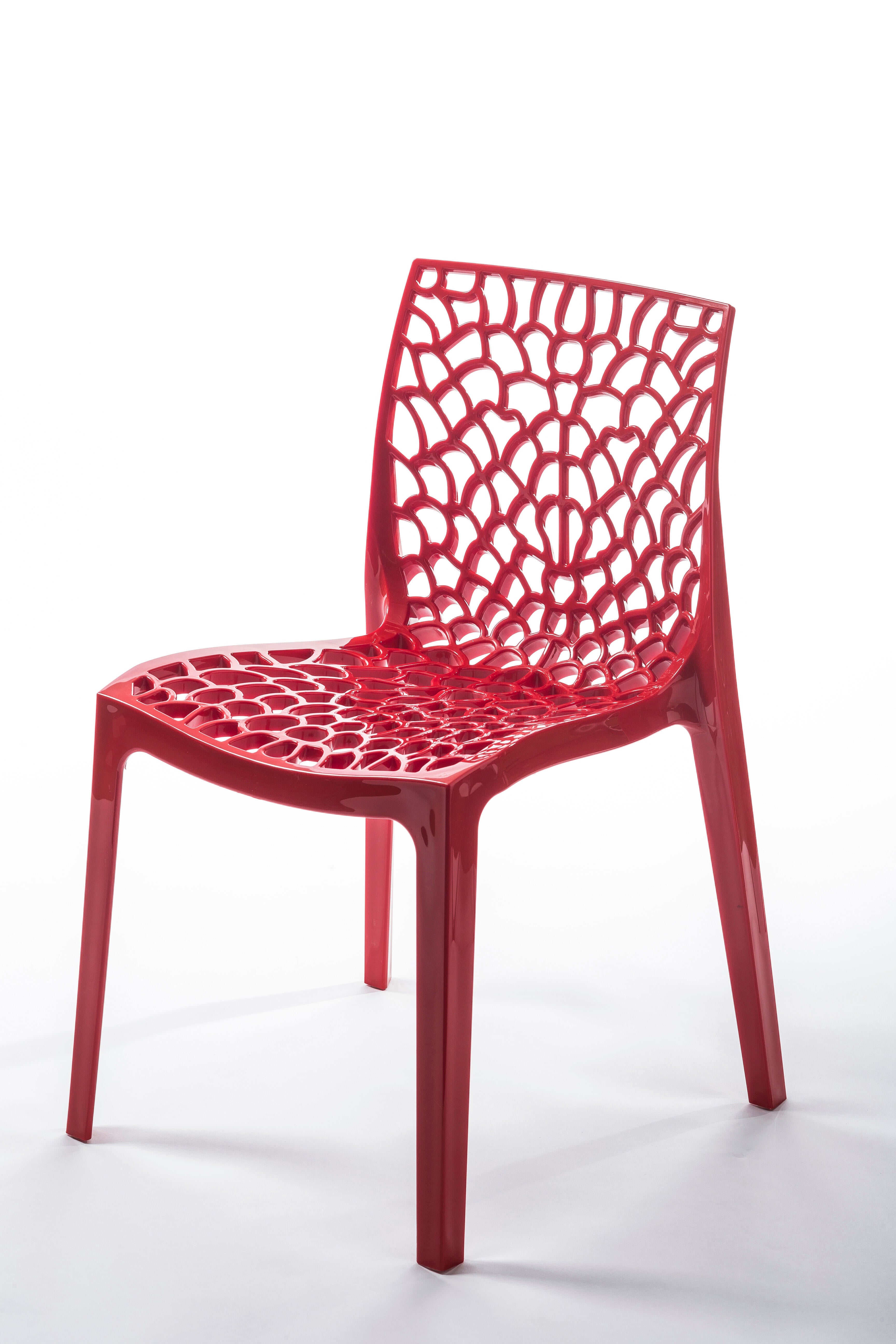 Chaise GRAND SOLEIL Grafik en résine injectée rouge - 4