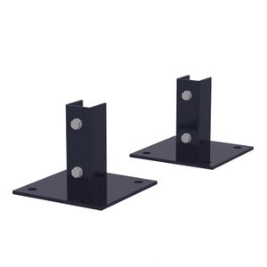 Lot de 2 platines acier galvanisé à visser Eco garden plus gris, H.12.5 cm