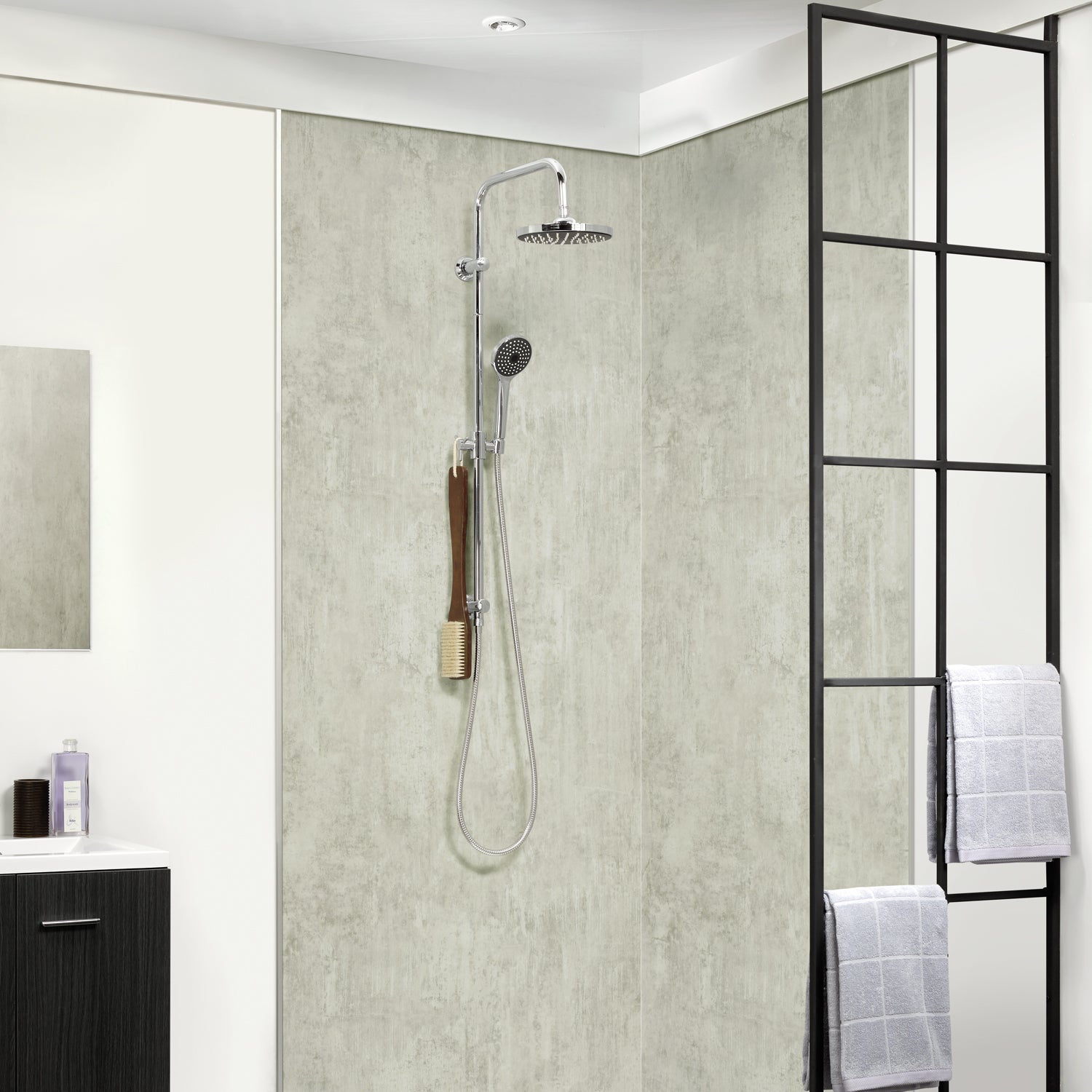 Panneau douche PVC Dumawall XL gris Boston DUMAPLAST, L.260 x l.90 cm ...