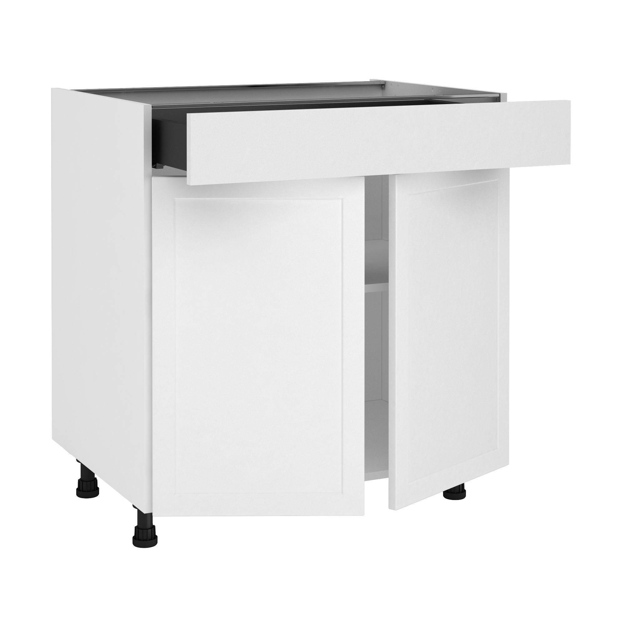 Mueble bajo de cocina delinia id newport blanco mate 76,8x120 cm 1 caj 2 pta
