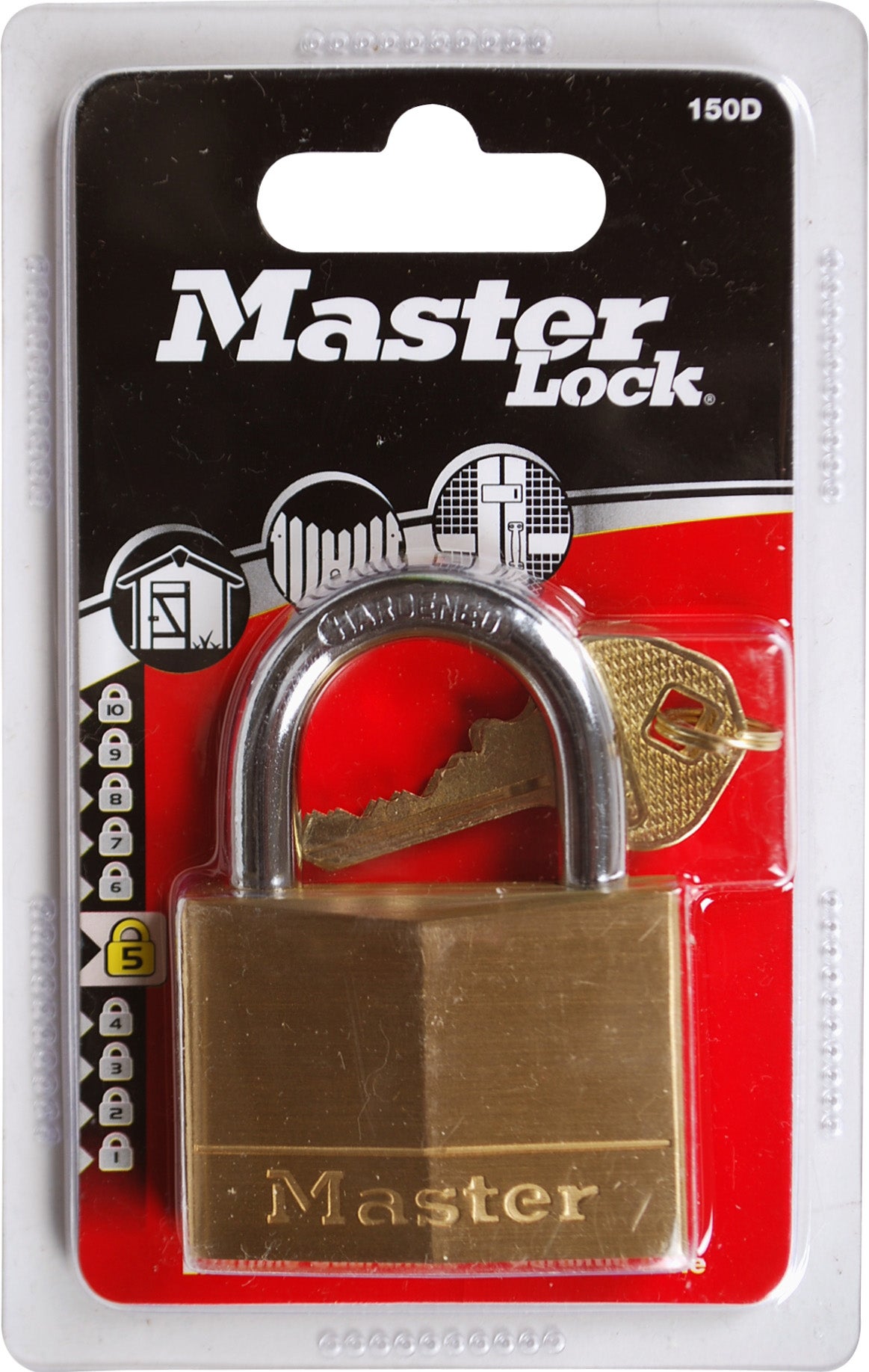 Master Lock 150EURD Cadenas à Clé en Laiton, Doré, 6,8 x 5 x 1,4 cm - 3