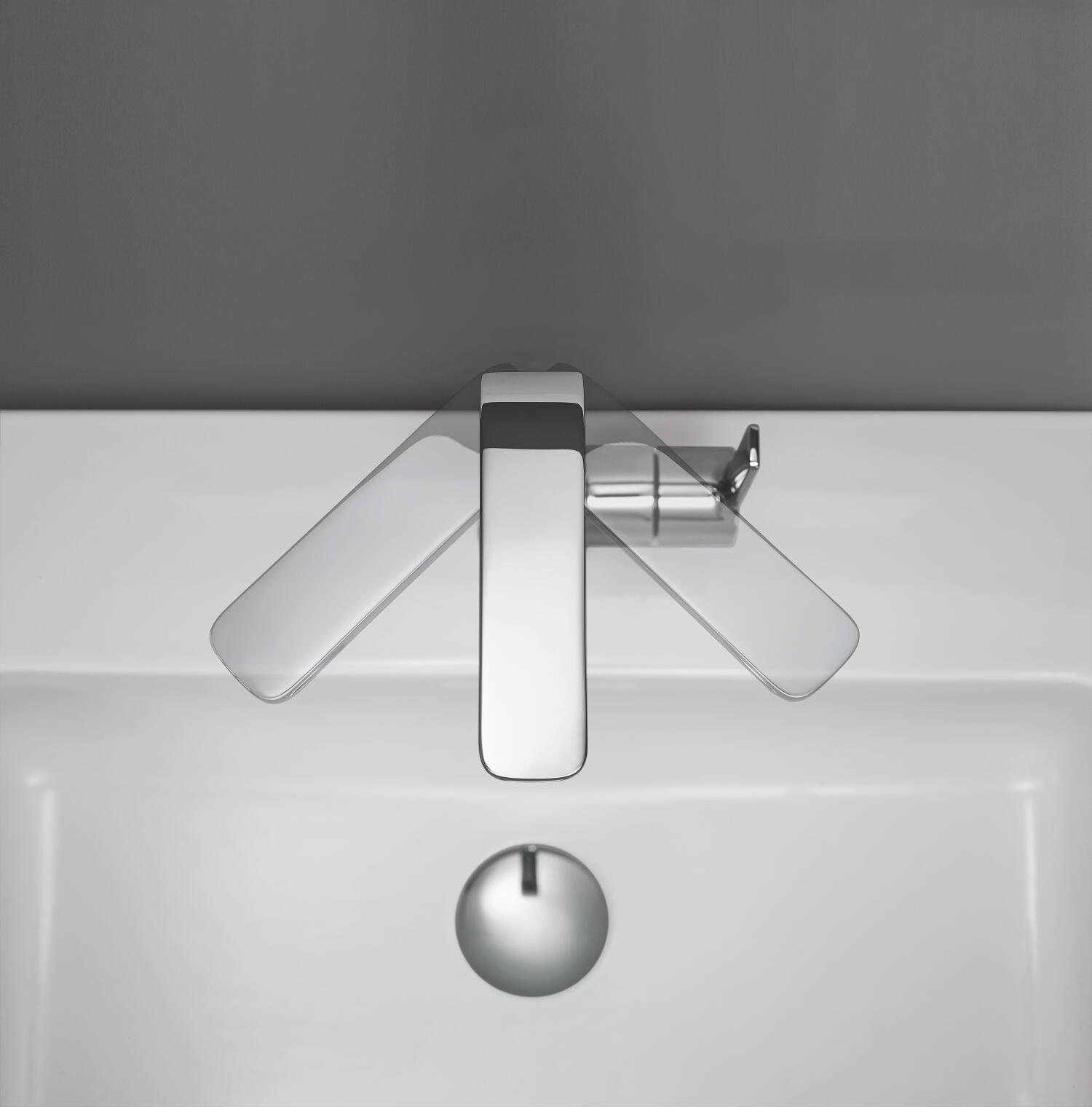 Rubinetto per lavabo getto laminare cristallino Lineare cromato lucido GROHE - 2