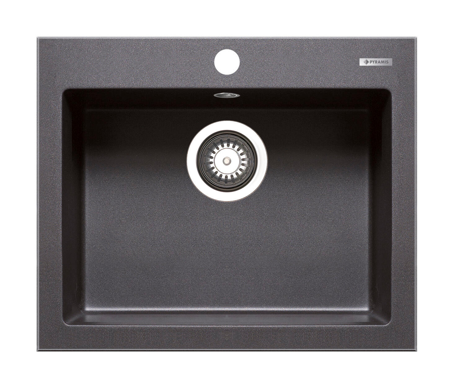 Evier à encastrer 1 cuve, granit et résine,  TETRAGON Noir - 5