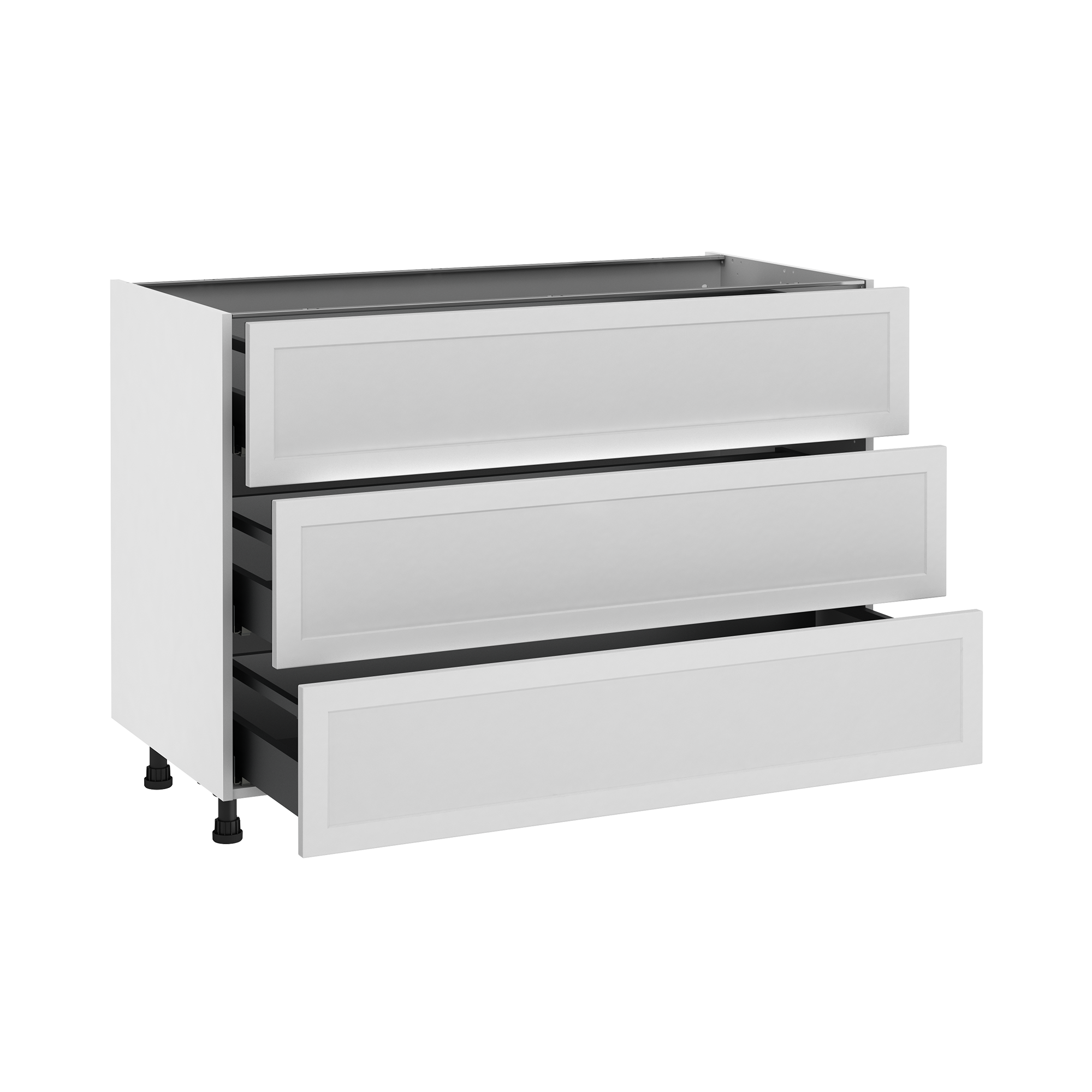 Mueble bajo de cocina delinia id newport blanco mate 76,8x120 cm 3 caj
