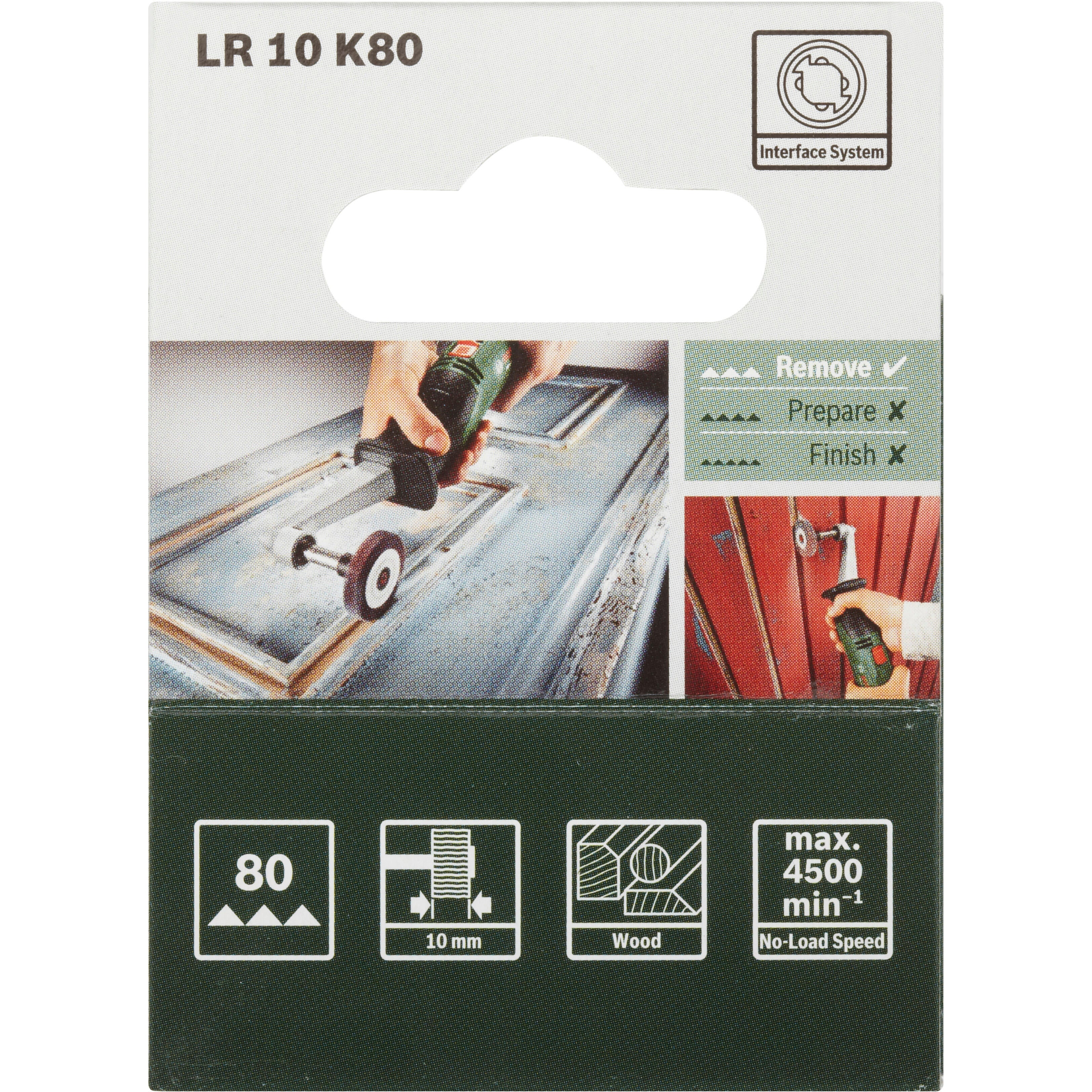 Rouleau lamelle abrasif pour bois BOSCH, 10 mm, grains 80 - 3