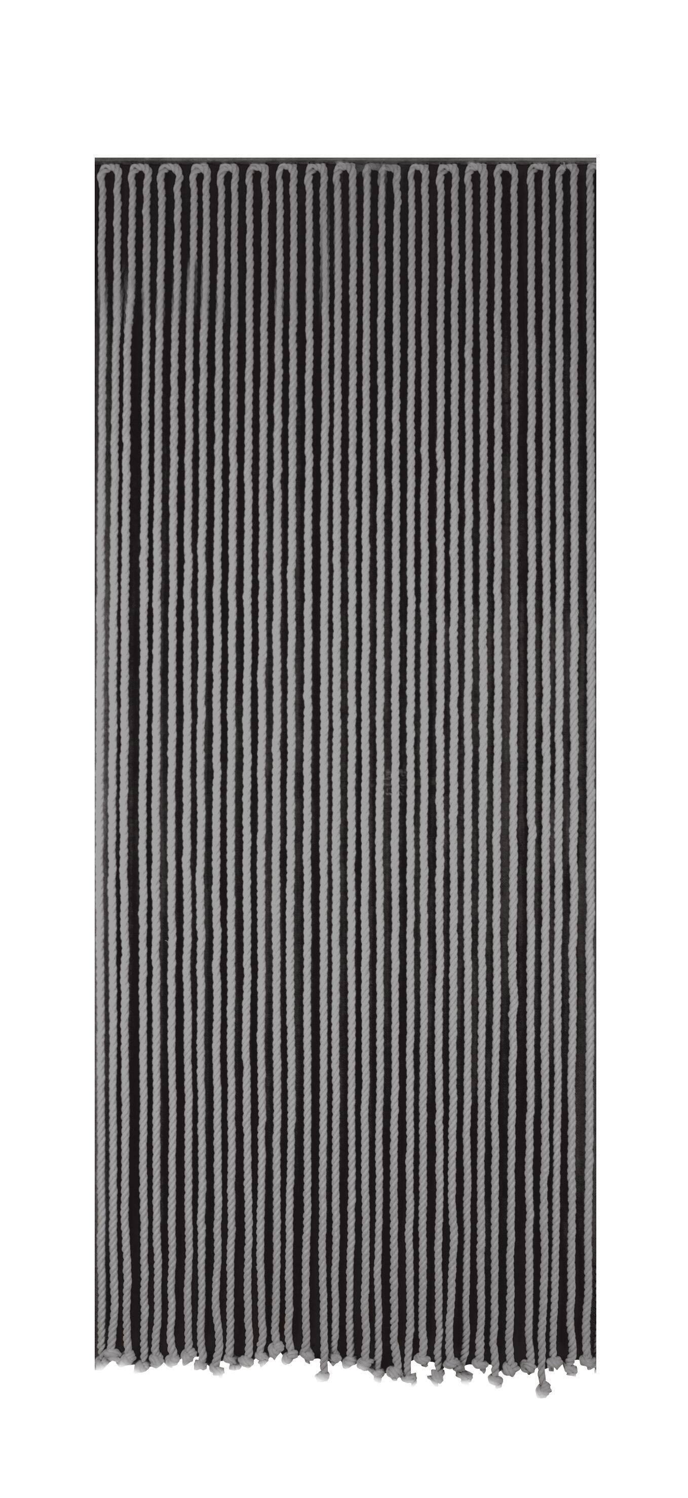 Rideau de porte en coton, l.90 x H.200 cm, gris, Cordage - 2