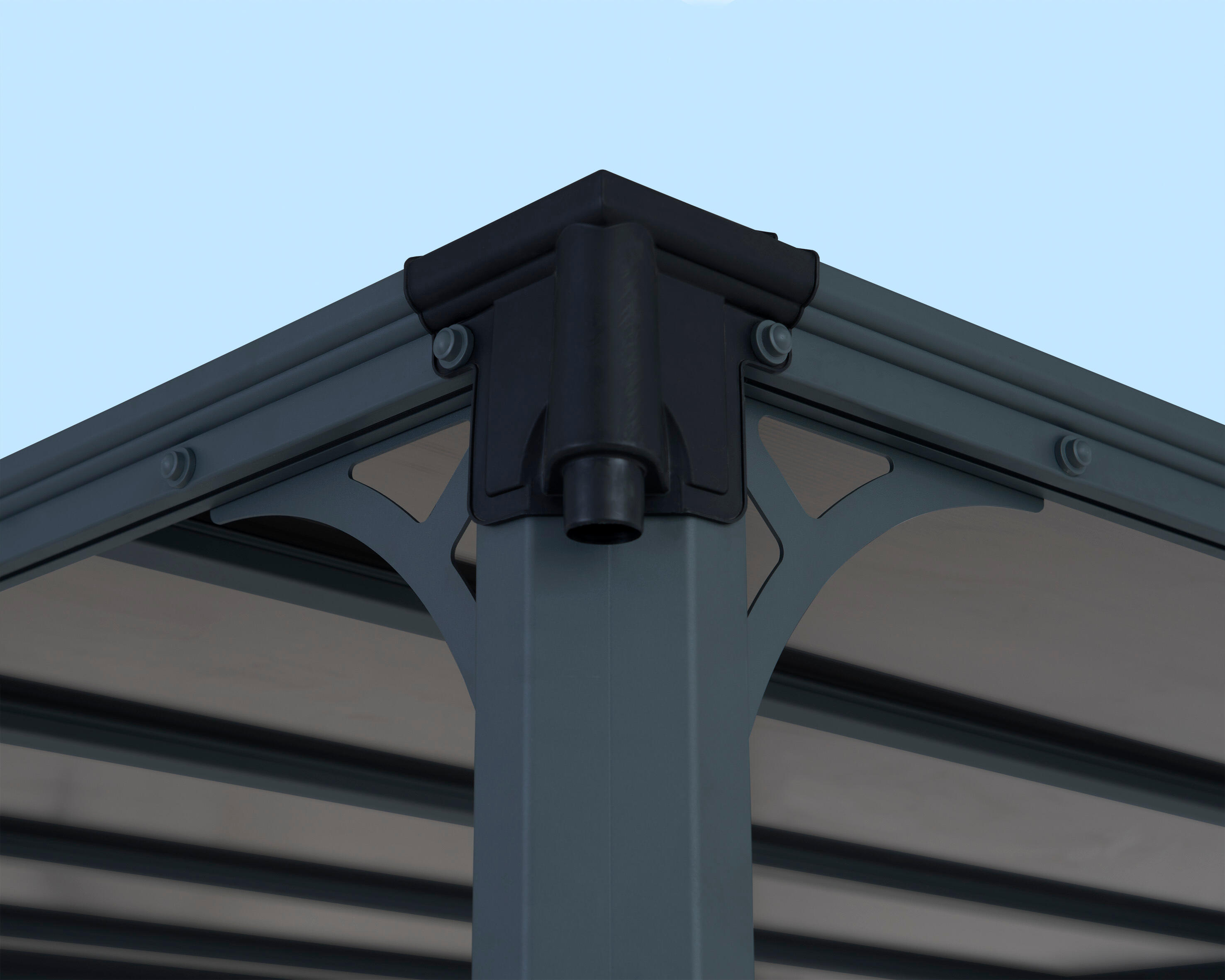 Tonnelle autoportante ouverte MILANO 4300 13.2m², alu et polycarbonate, PALRAM - 5