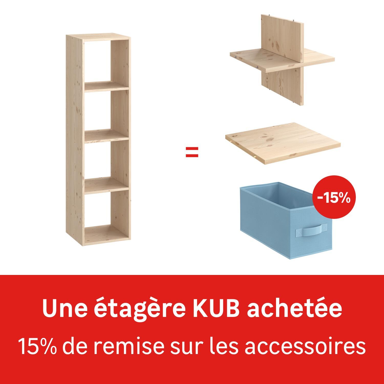 Mensola a muro 4 cubi Kub SPACEO rettangolare in legno L 36 x P 31.7 cm pino - 10