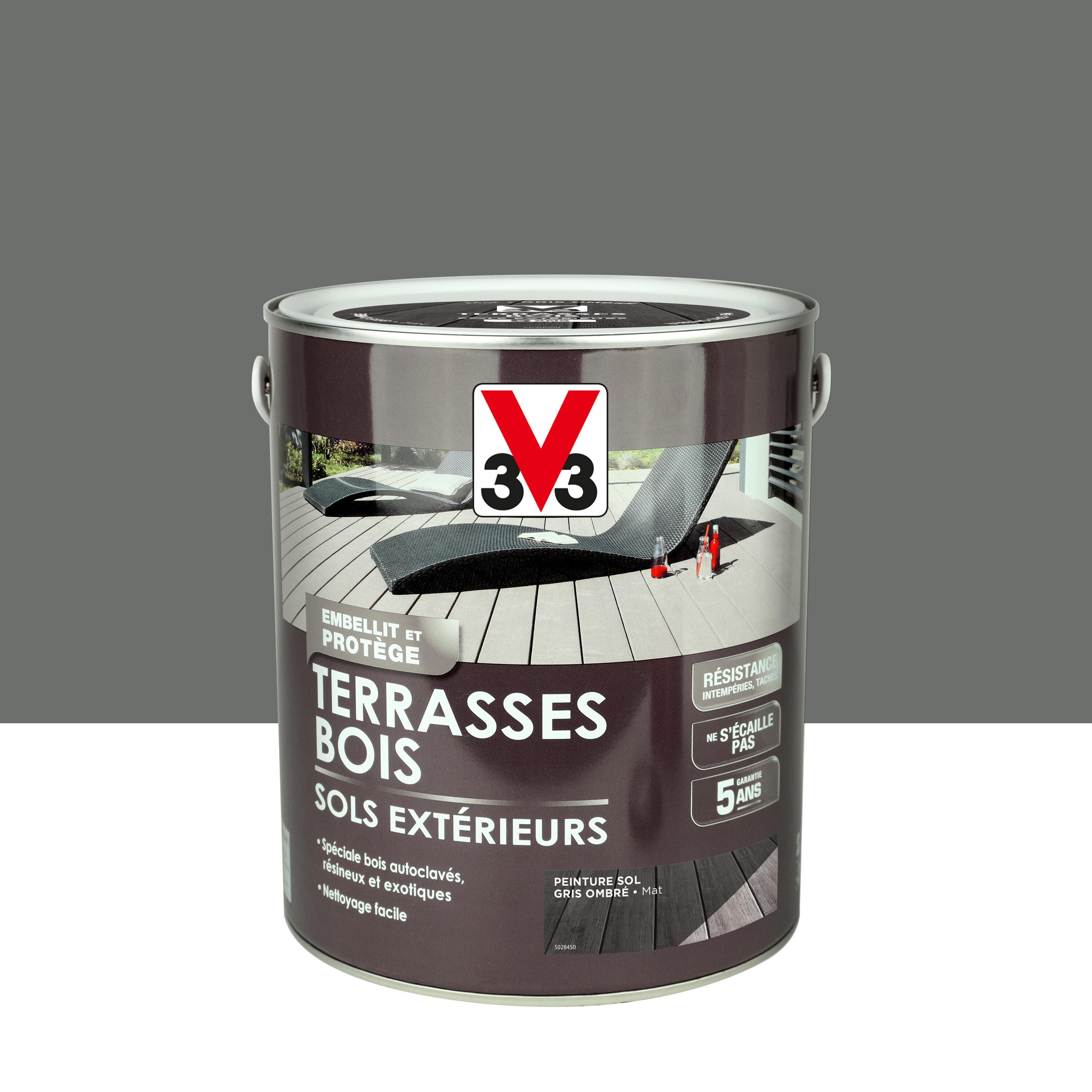 Peinture sol Terrasse bois V33, gris ombré mat, 2.5 l | Leroy Merlin