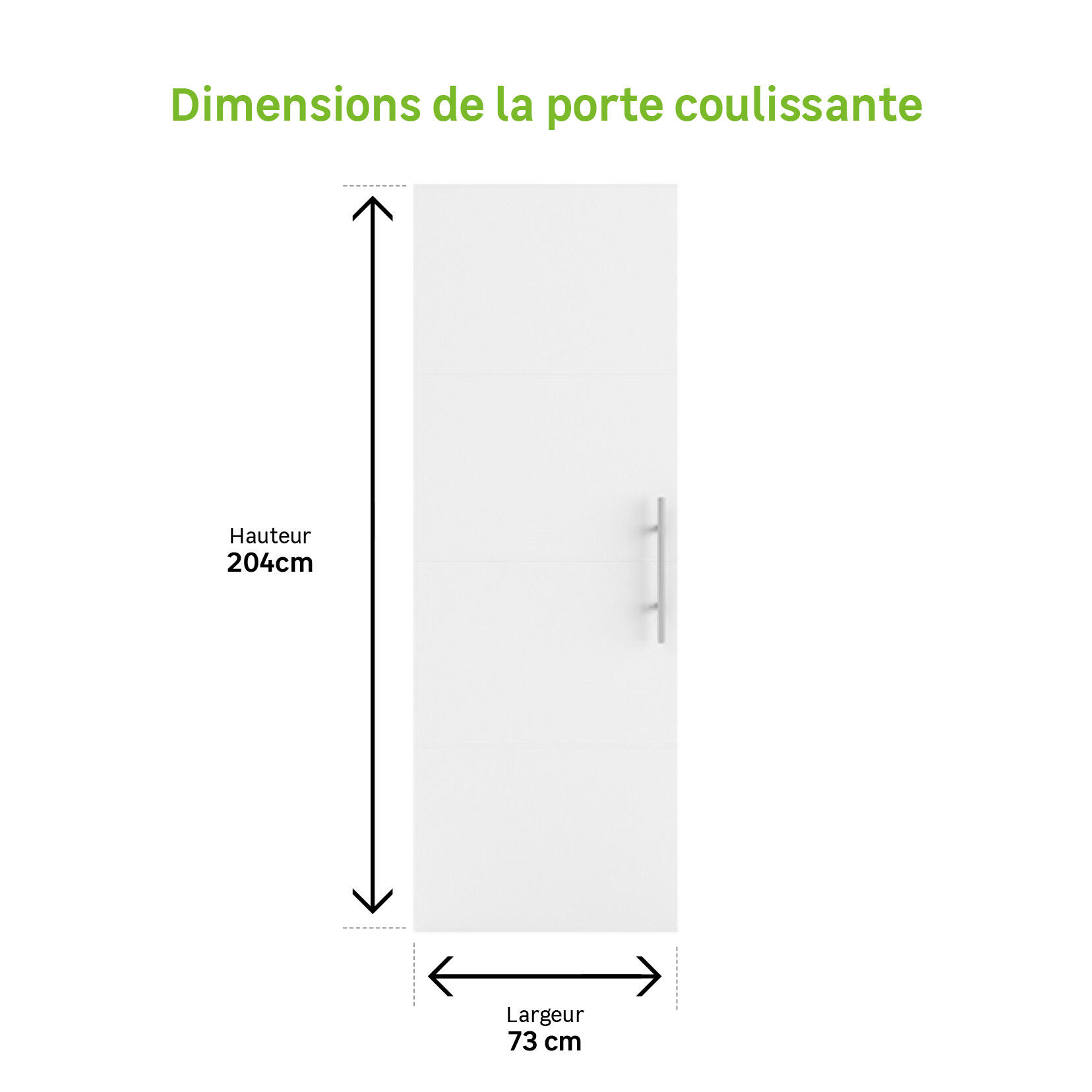 Porte coulissante mdf Lali , H.204 x l.73 cm - 5