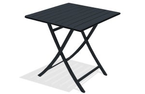 Table de jardin pliante Marius carré noir 2 personnes - CITY GARDEN