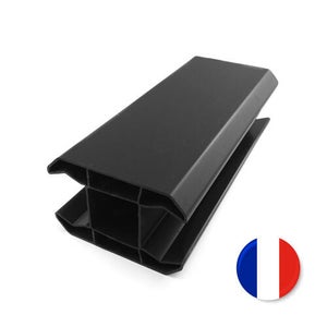 Poteau PVC Clea gris anthracite, l.6 x P.9 x H.230 cm