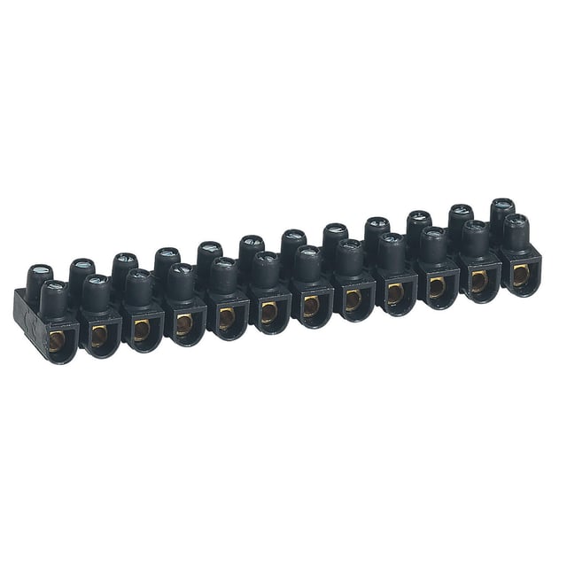 Barrette de 12 dominos électriques, 6 mm² 12 pour rigide et souple LEGRAND
