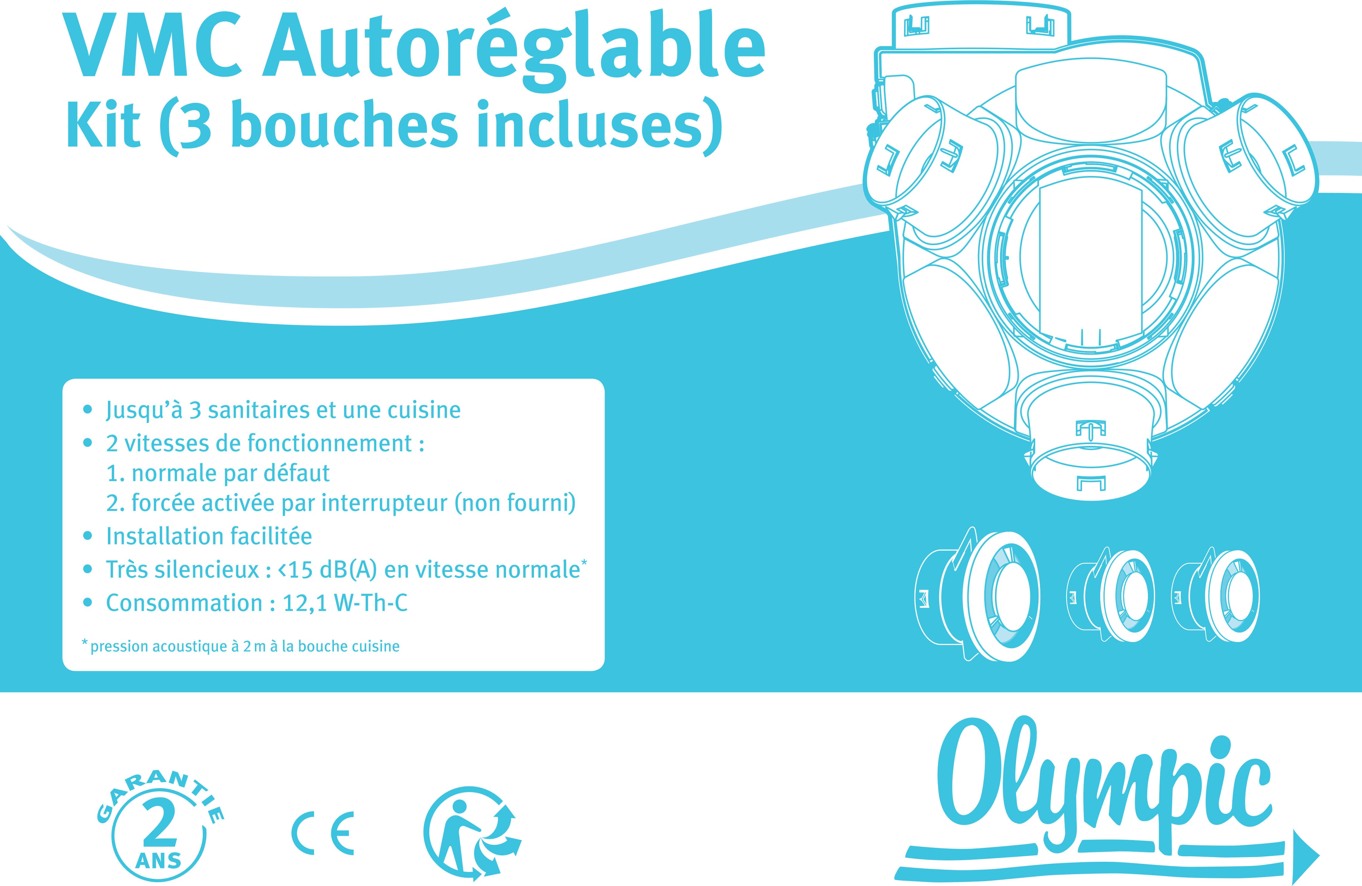 Kit VMC simple flux autoréglable OLYMPIC Olympic - 6