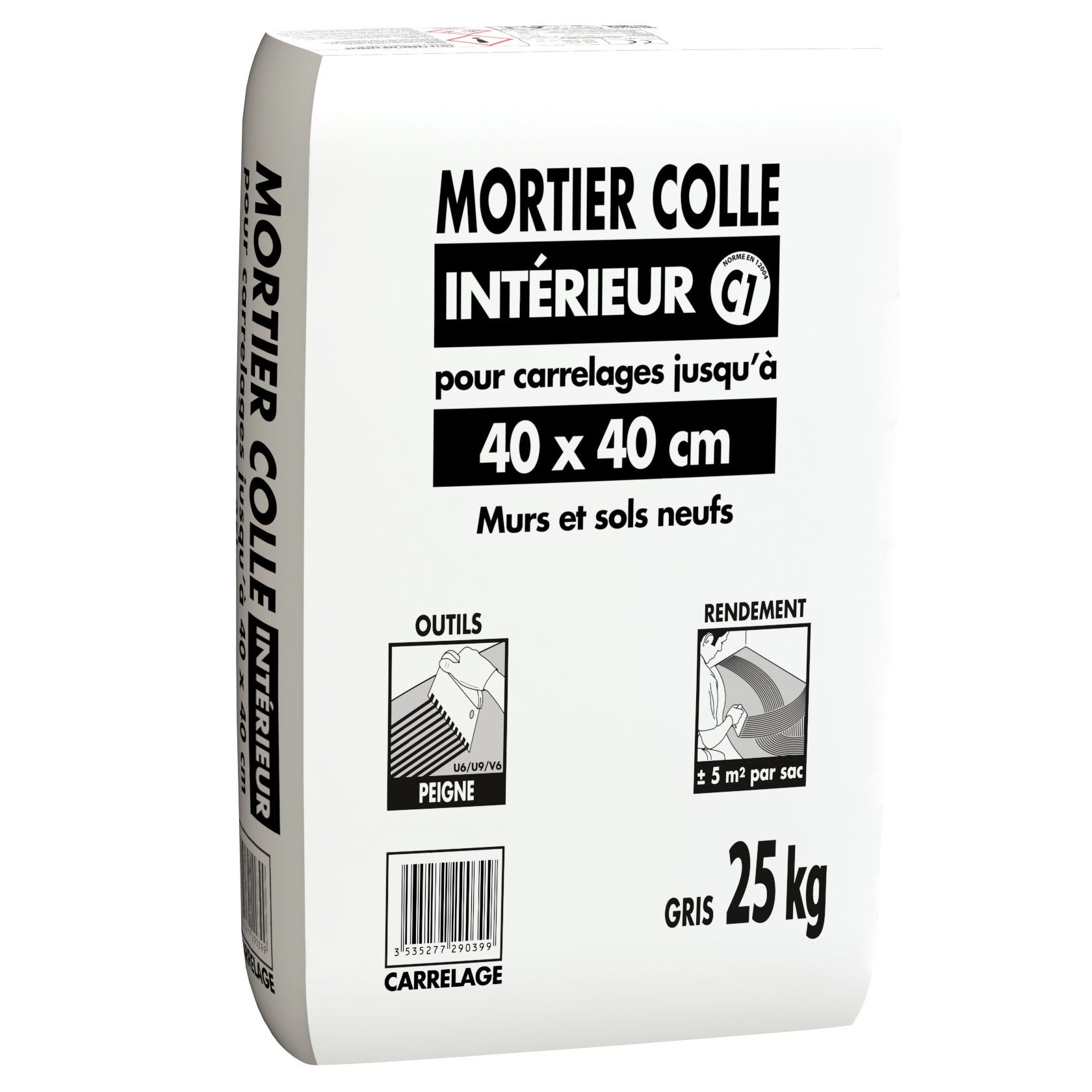 Mortier colle poudre gris 25 kg 5 m