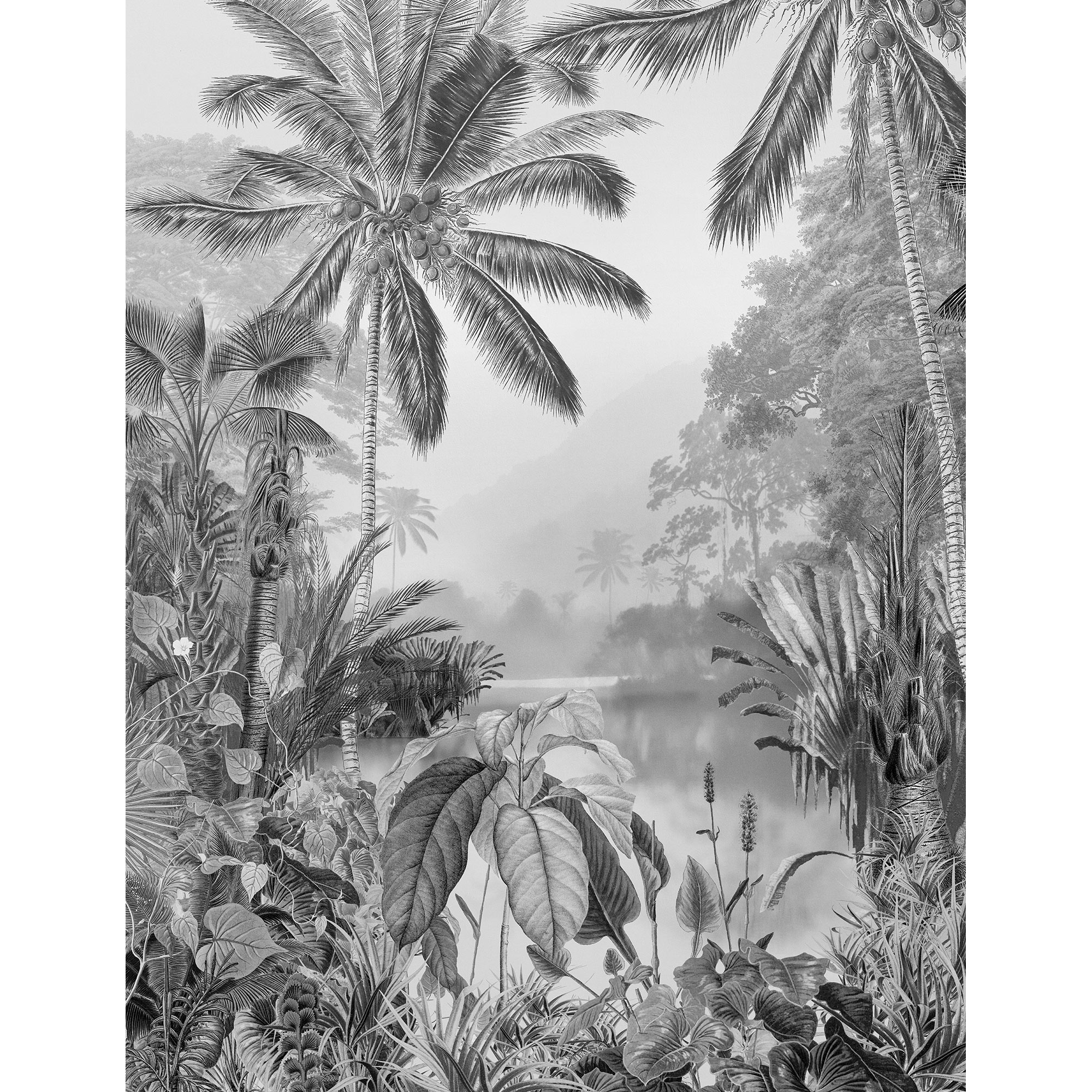Papier peint panoramique Raw lac tropical sépia intissé KOMAR l.200 x H.280 cm - 2