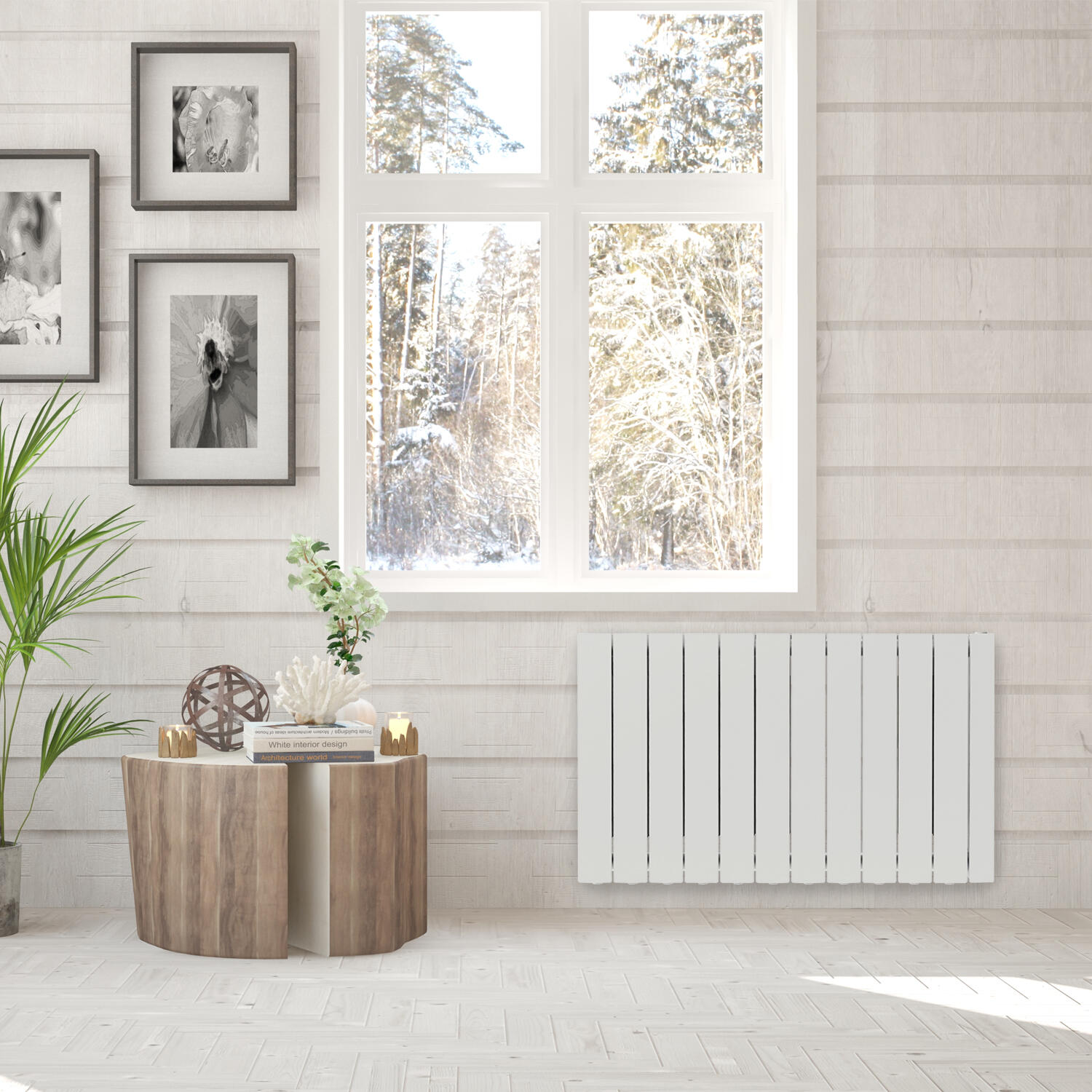 Radiateur électrique à inertie fluide 1800 W EQUATION Luz horizontal blanc - 2