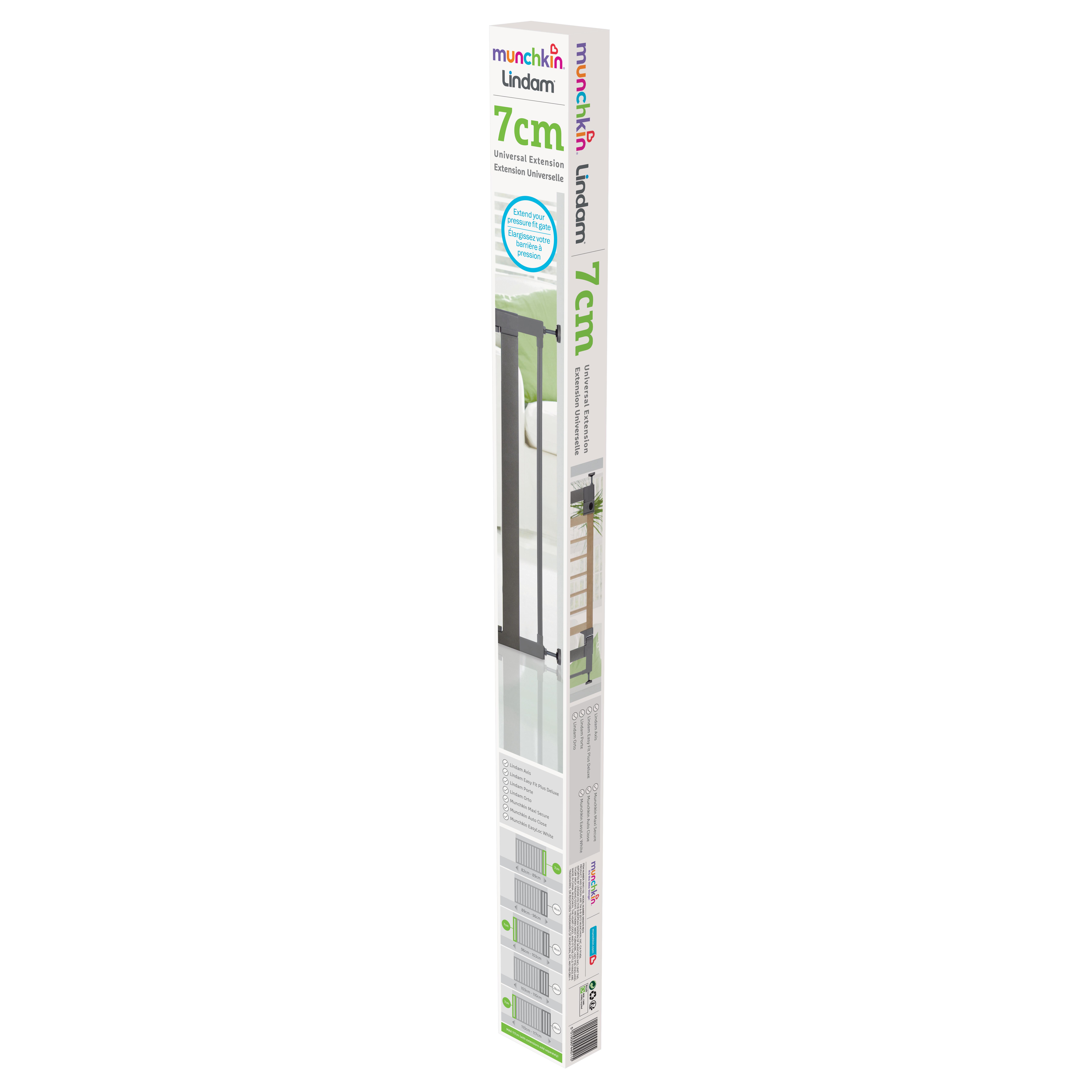 Extension 7 cm métal gris pour barrière de sécurité MUNCHKIN - 6